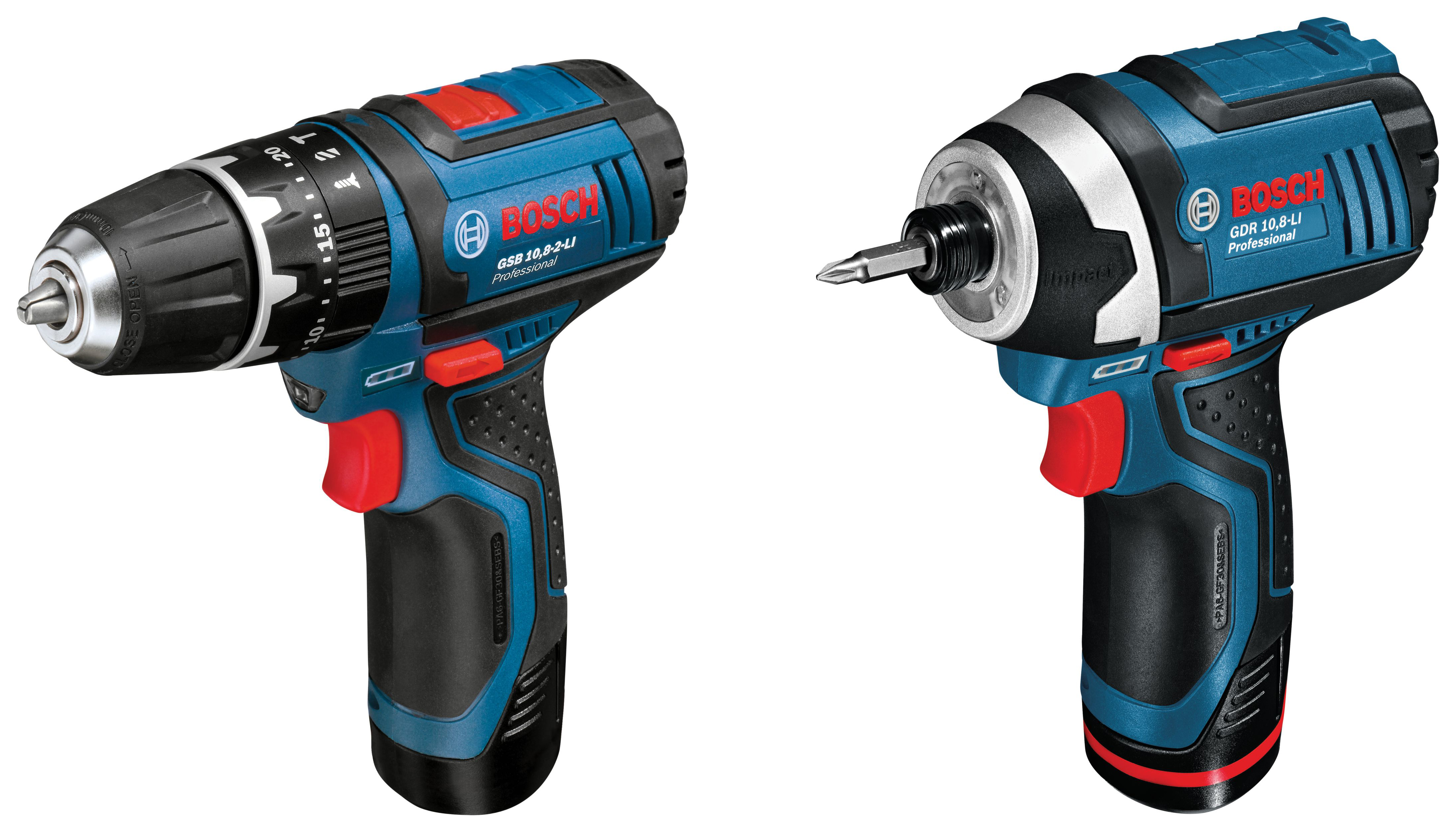 Bosch 12v Twin Pack GSB Combi Hammer Drill + GDR Impact Driver