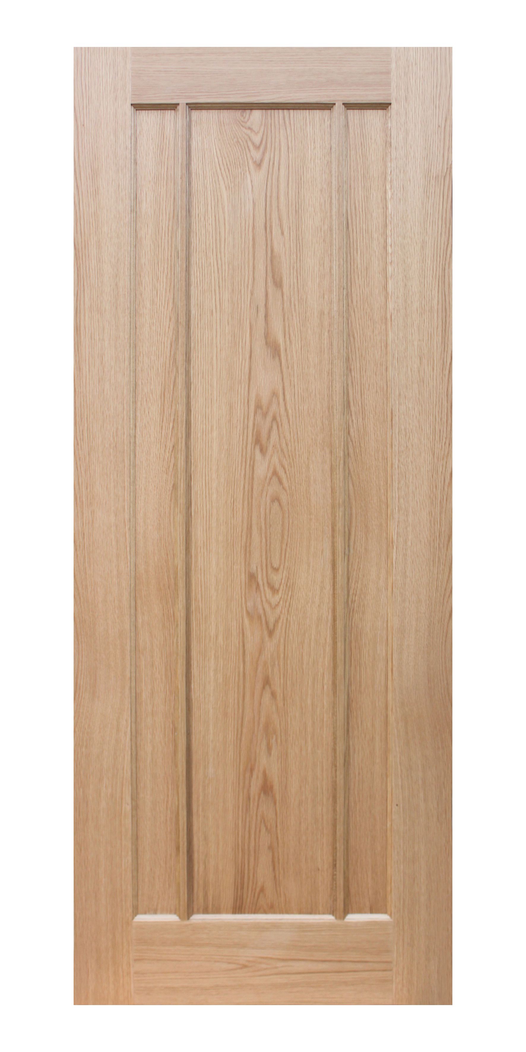 Wickes York Oak Veneer 3 Panel Pre-Finished Internal Door - 1981 x 762mm