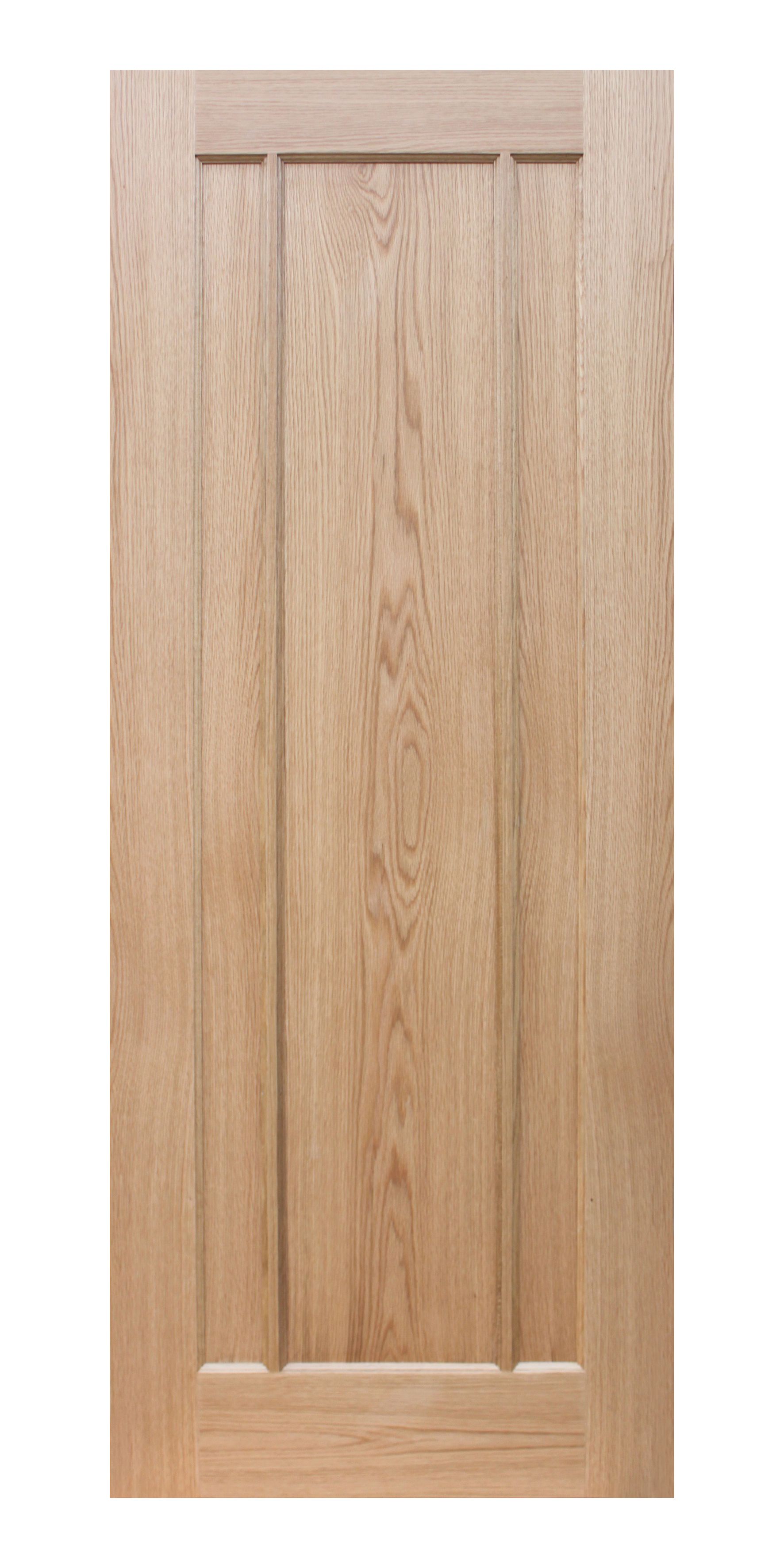 Image of Wickes York Oak Veneer 3 Panel Pre-Finished Internal Door - 1981 x 762mm