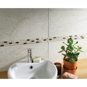 Wickes Silver Polished Marble Brick Mosaic Tile - 305 x 305mm
