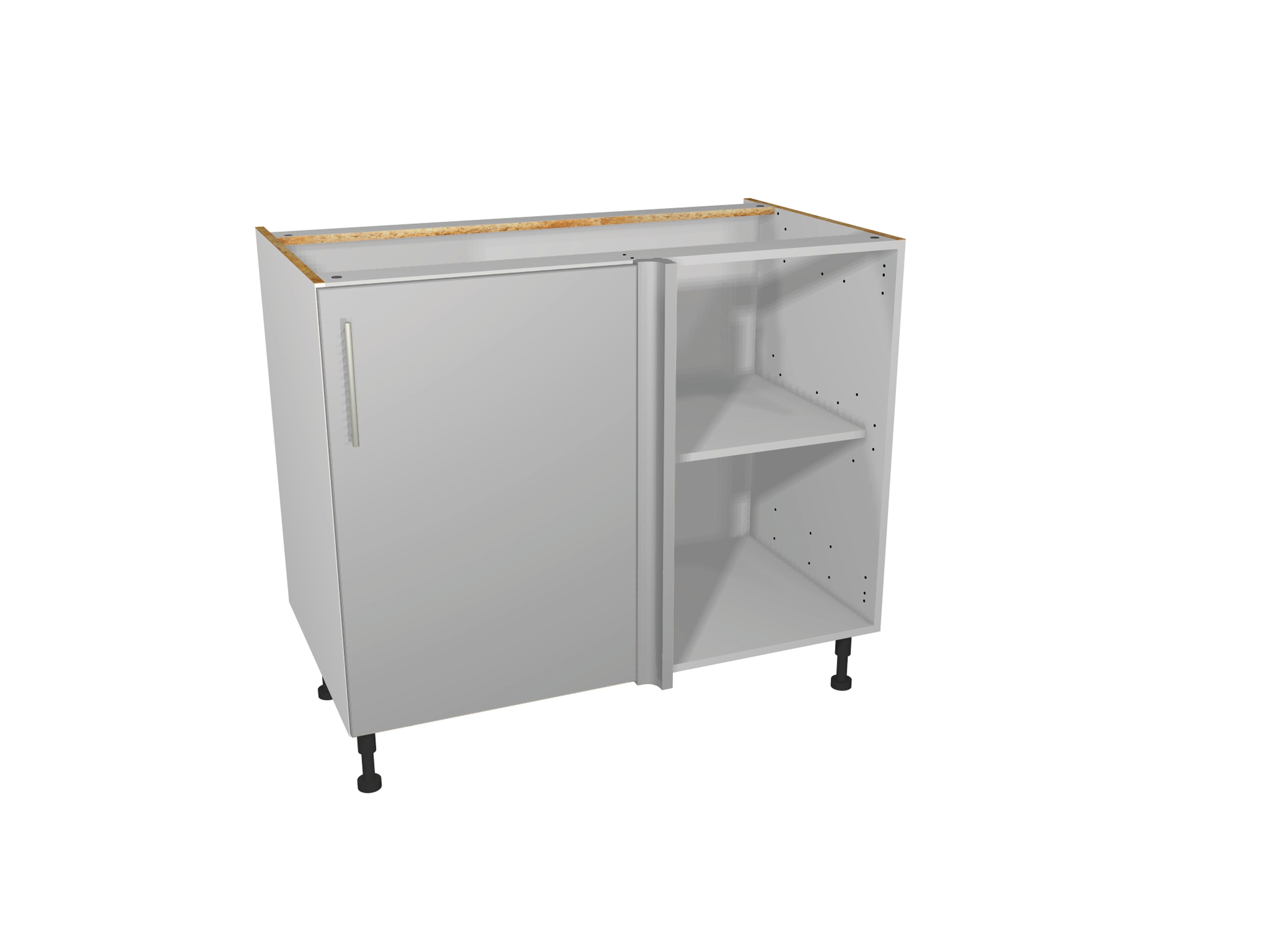 Wickes Orlando Grey Slab Corner Base Unit - 1000mm