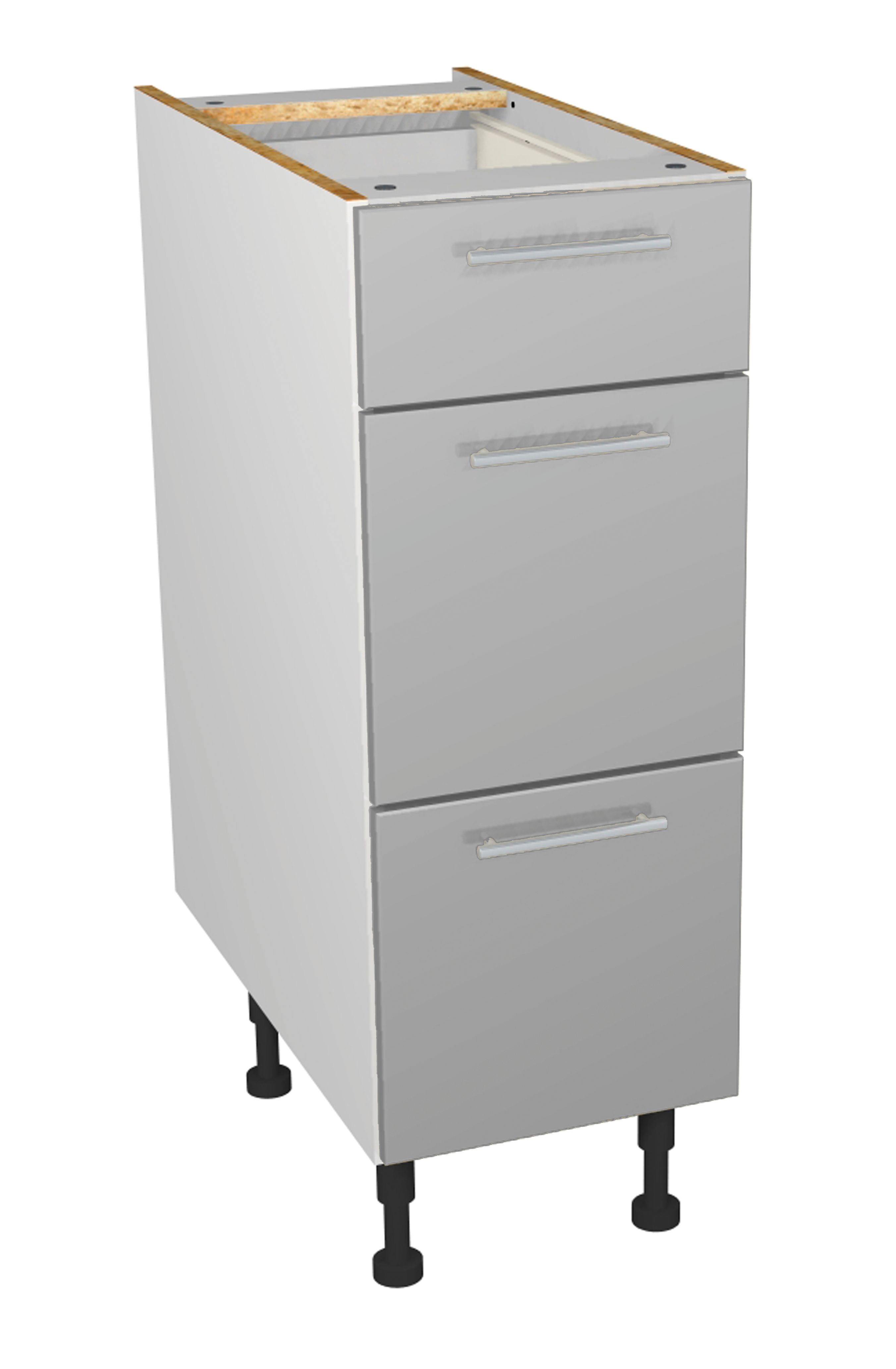 Image of Wickes Orlando Grey Gloss Slab Drawer Unit - 300mm