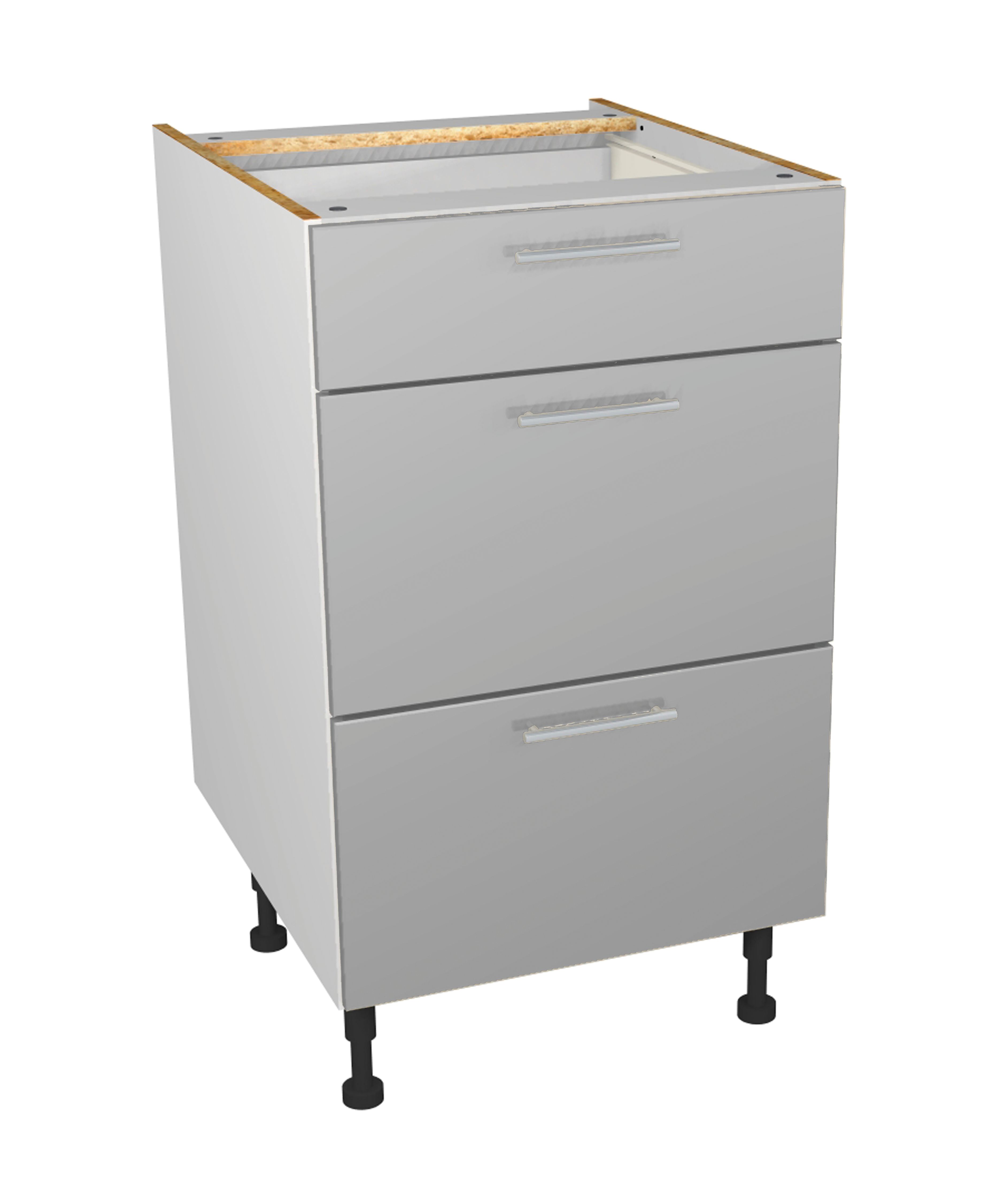 Wickes Orlando Grey Gloss Slab Drawer Unit - 500mm