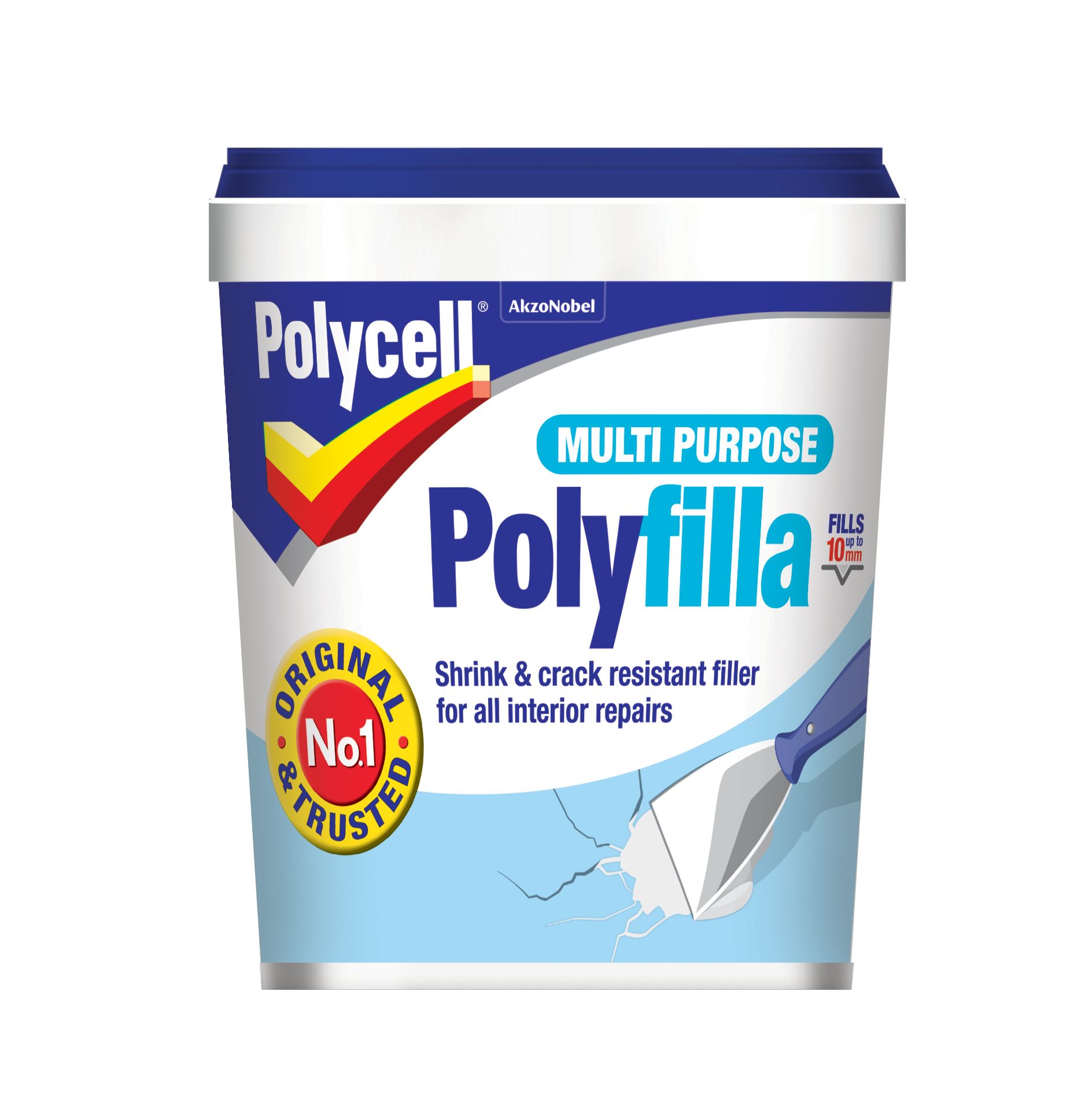 Image of Polycell Polyfilla Multi-Purpose Ready Mixed Filler - 1kg