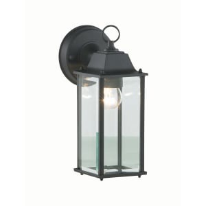 Zinc Ceres Black Bevelled Glass Lantern Light - 60W
