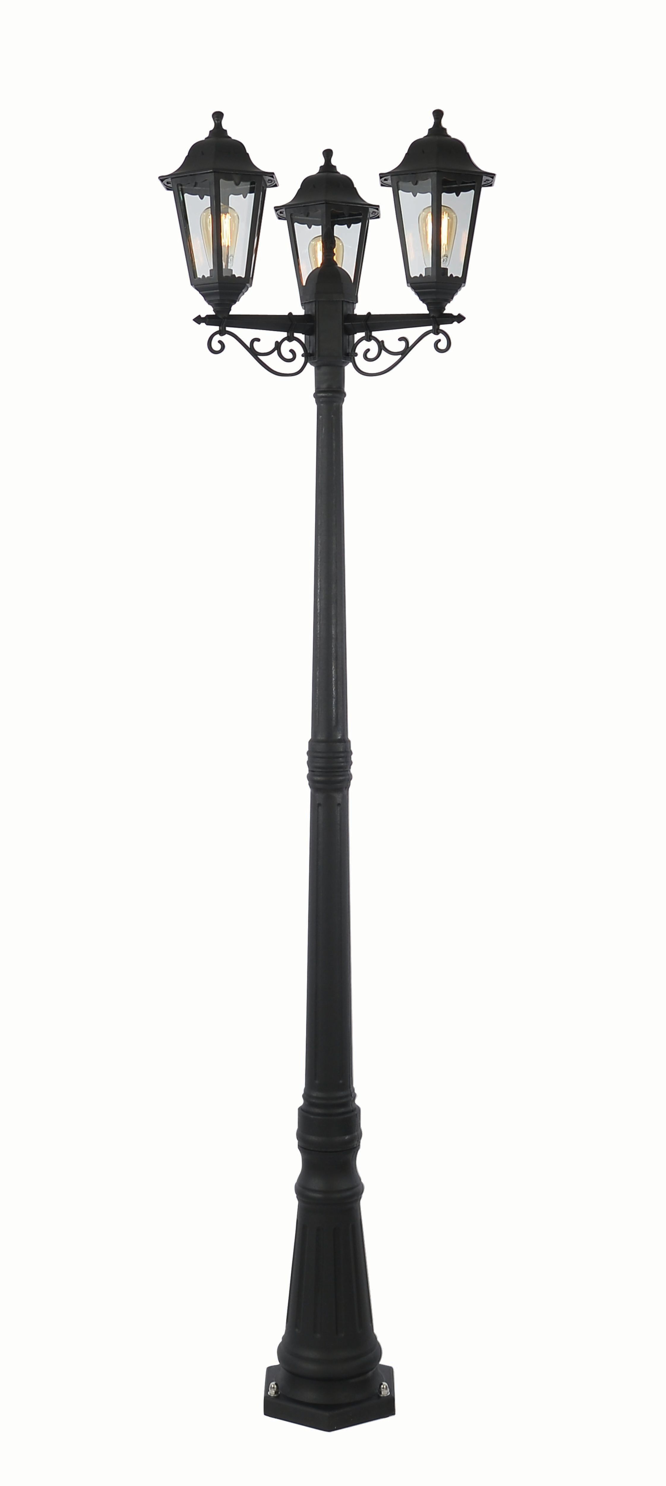 Image of Coast Bianca Tall Post Lantern Black - 3 x 60W