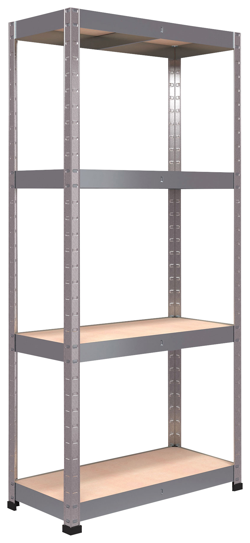 Rb Boss Galvanised Shelf Kit 4 Wood Shelves - 1600 x 750 x 350mm 175kg Udl