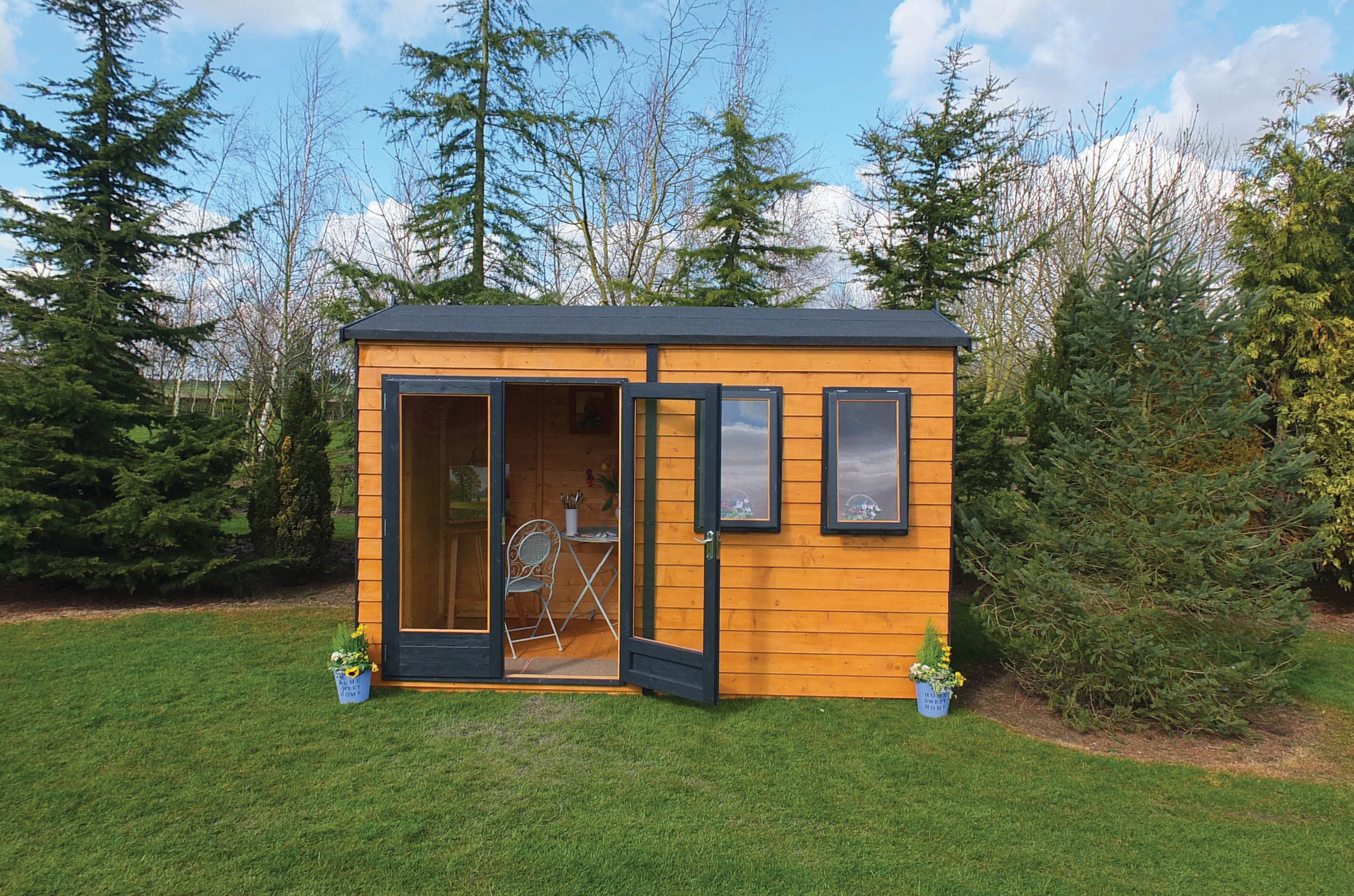 Shire Double Glazed Timber Apex Garden Office - 12 x 7ft