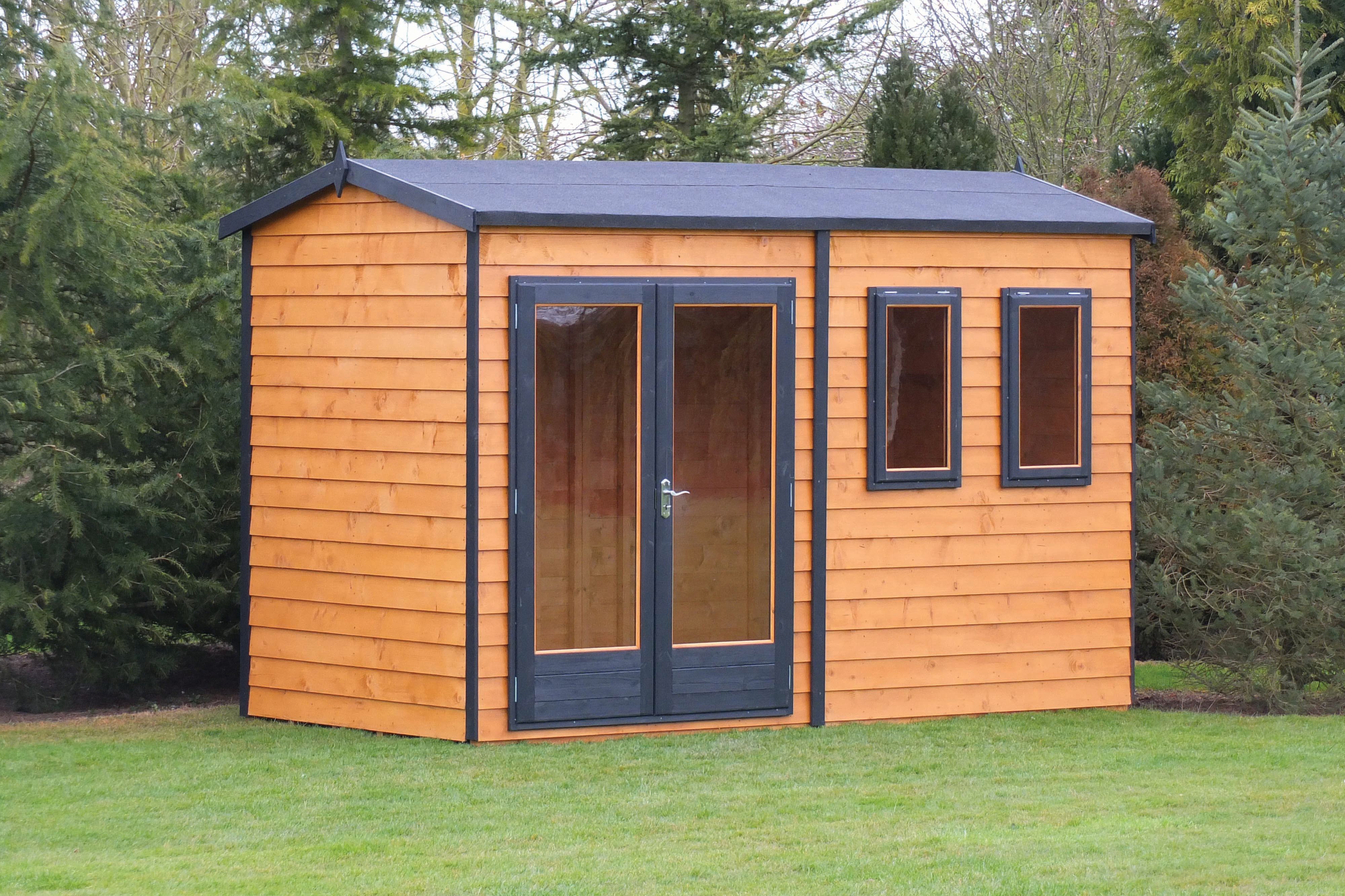 Shire 10 x 7ft Double Glazed Timber Apex Garden Office