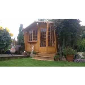 Shire Sandringham Double Door Summer House with Bay Window - 10 x 8 ft