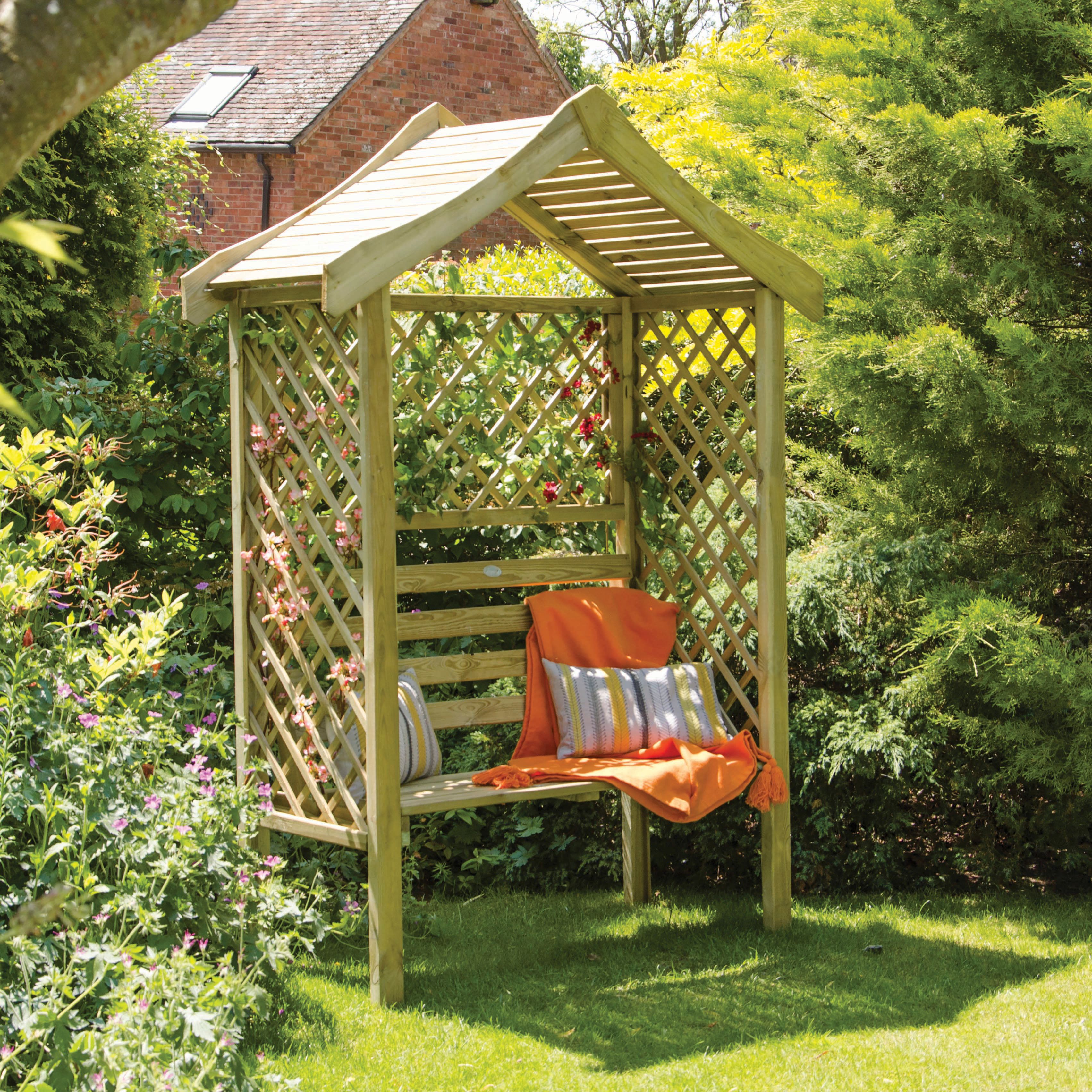 Forest Garden Parisienne Trellis Garden Arbour - 1540 x 660mm