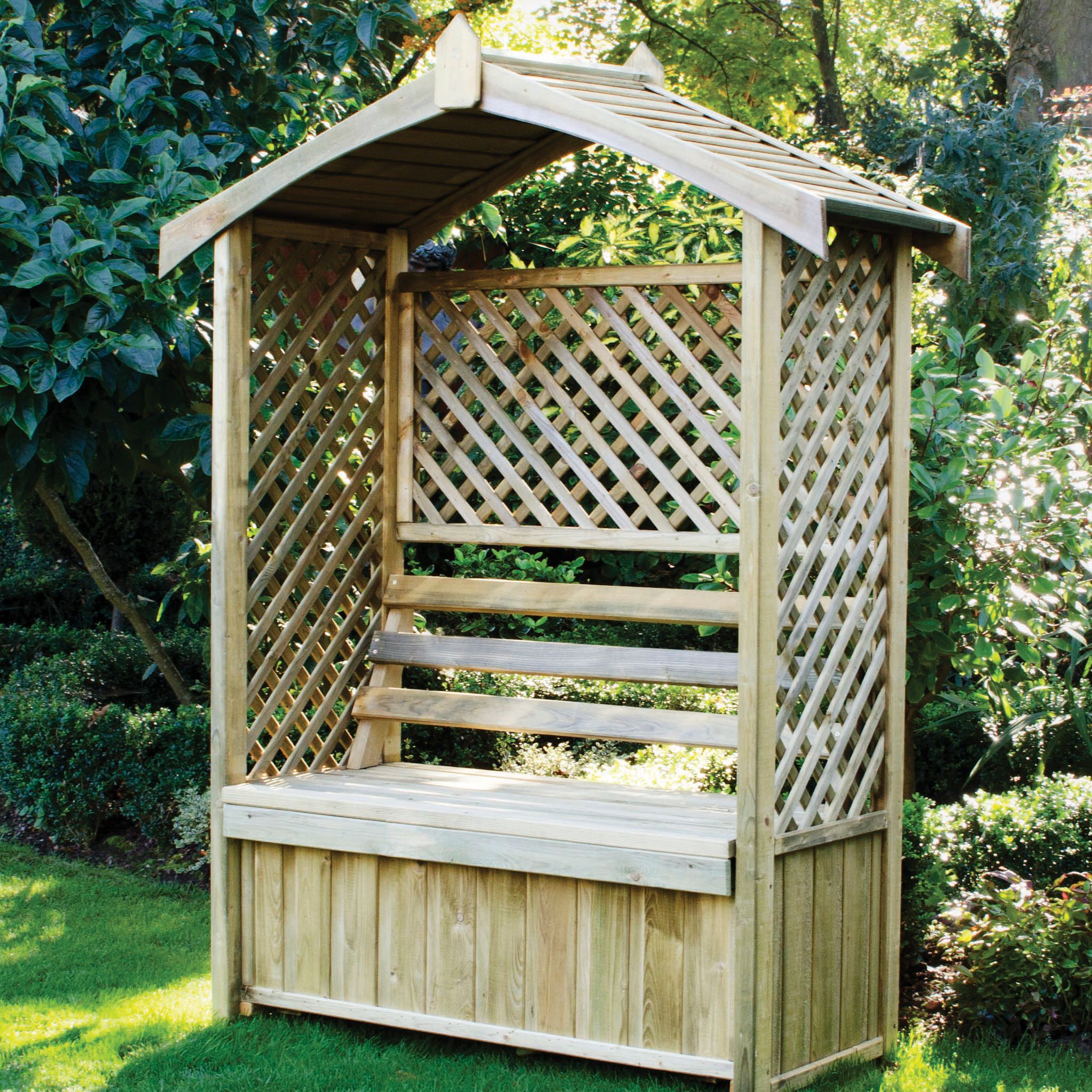 Image of Forest Garden Lyon Lattice Garden Arbour - 1290 x 670mm