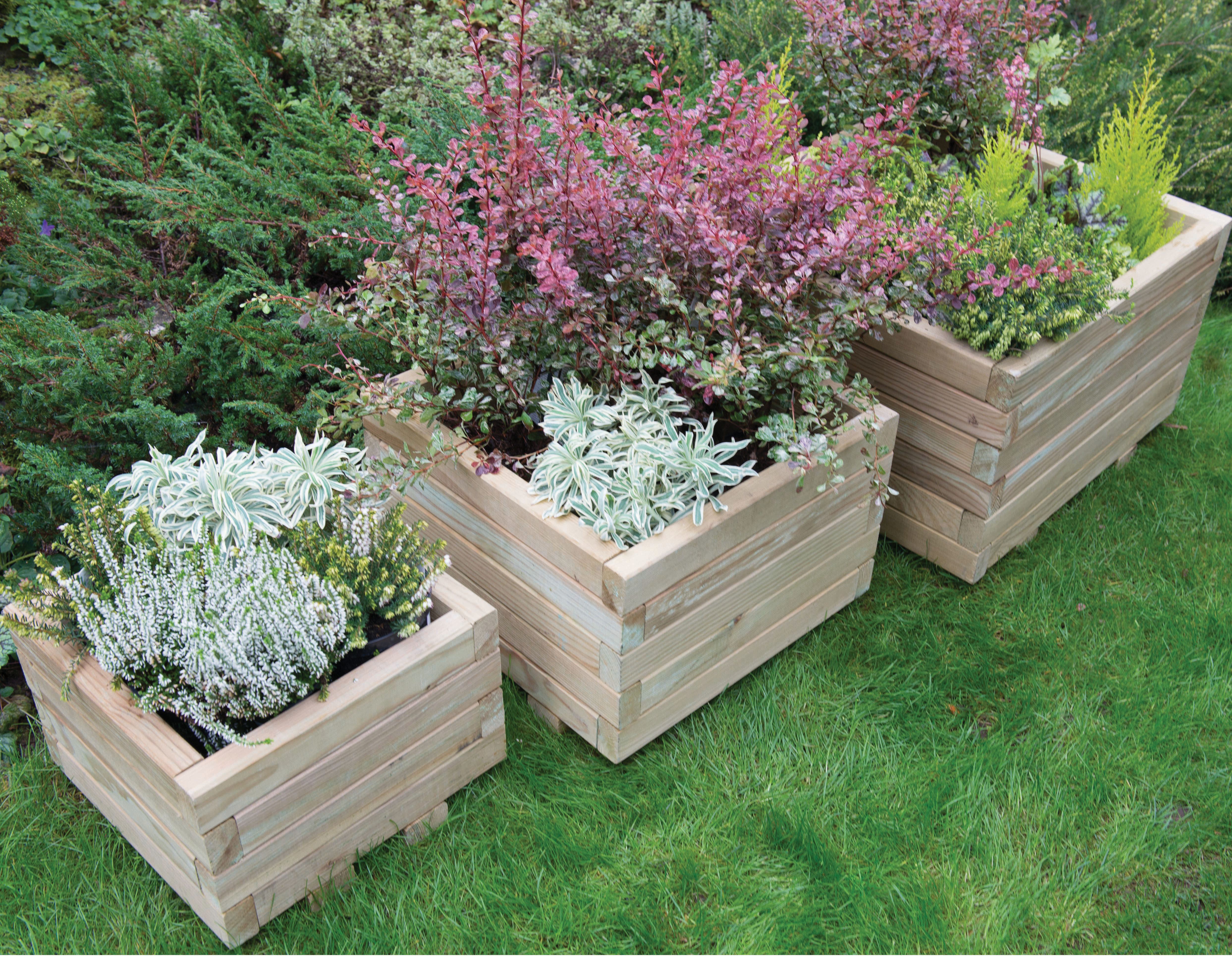 Forest Garden Kendal Square Planter Set of 3