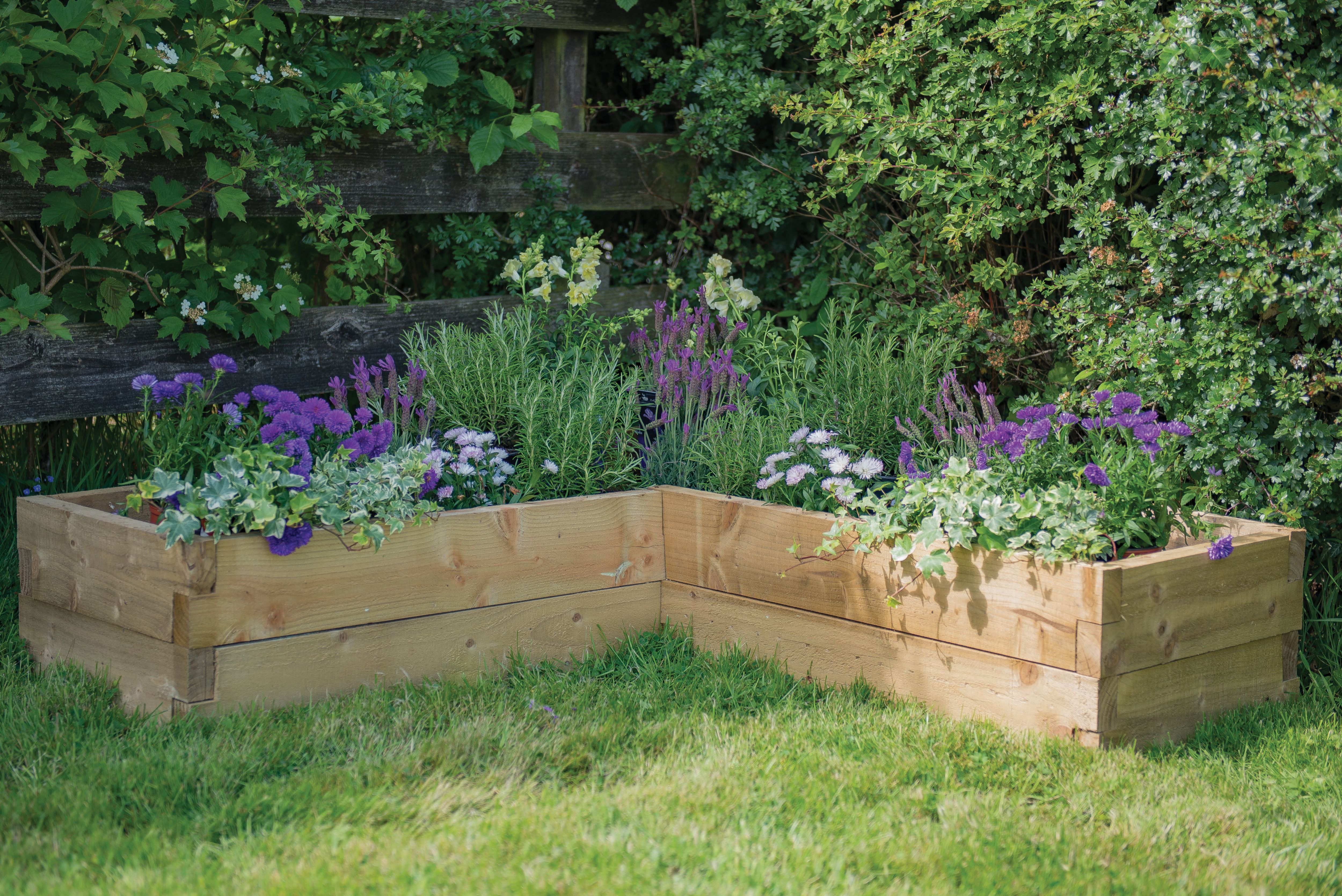 Forest Garden Caledonian Corner Raised Bed - 1.3m x 1.3m