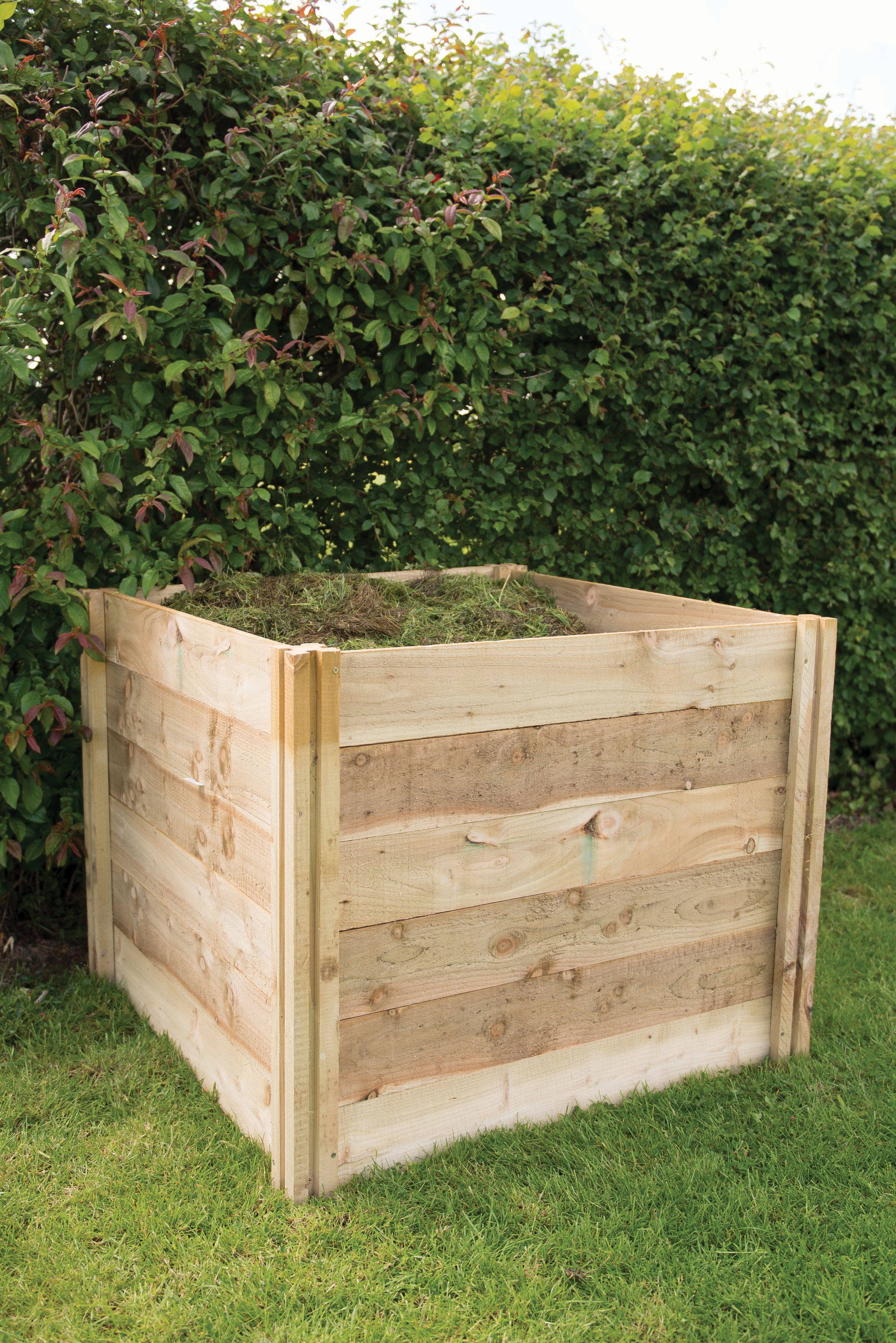 Forest Garden Slot Down Wooden Compost Bin - 3 x 3ft