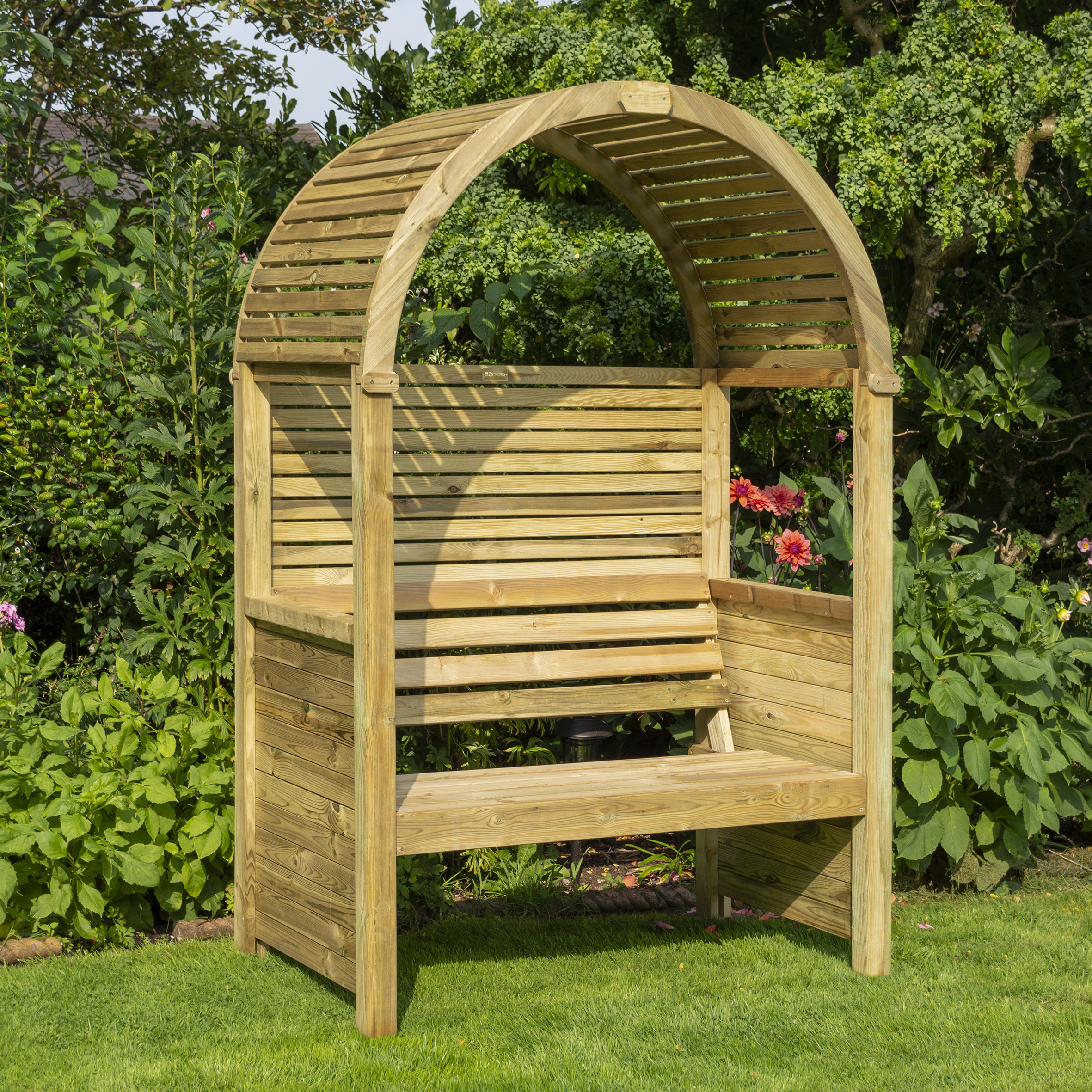 Rowlinson Modena Slatted Garden Arbour - 1340 x