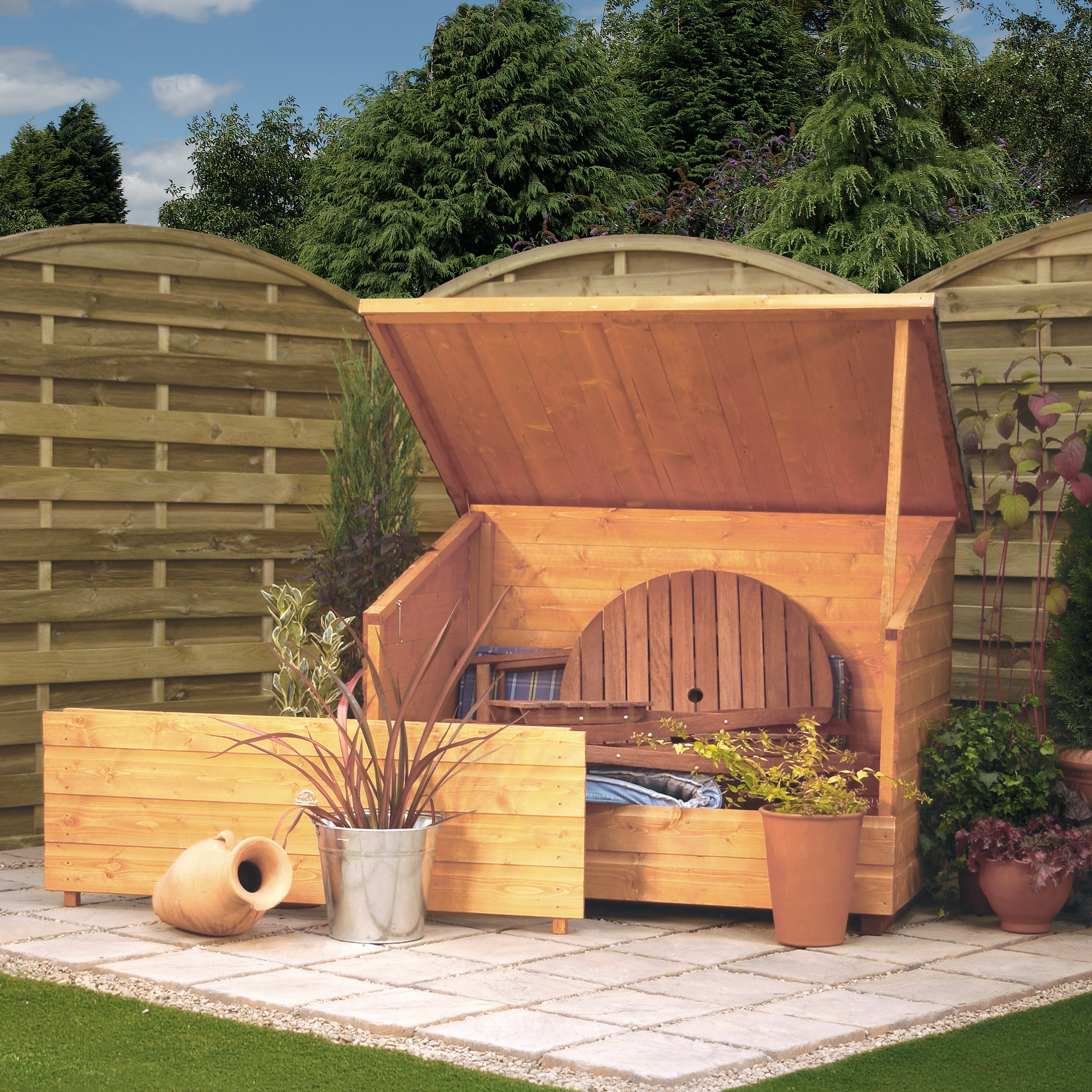 Image of Rowlinson 5 x 3ft Shiplap Timber Garden Storage Chest