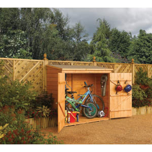 Rowlinson 6 x 3ft Timber Wall Bike & Garden Storage Unit