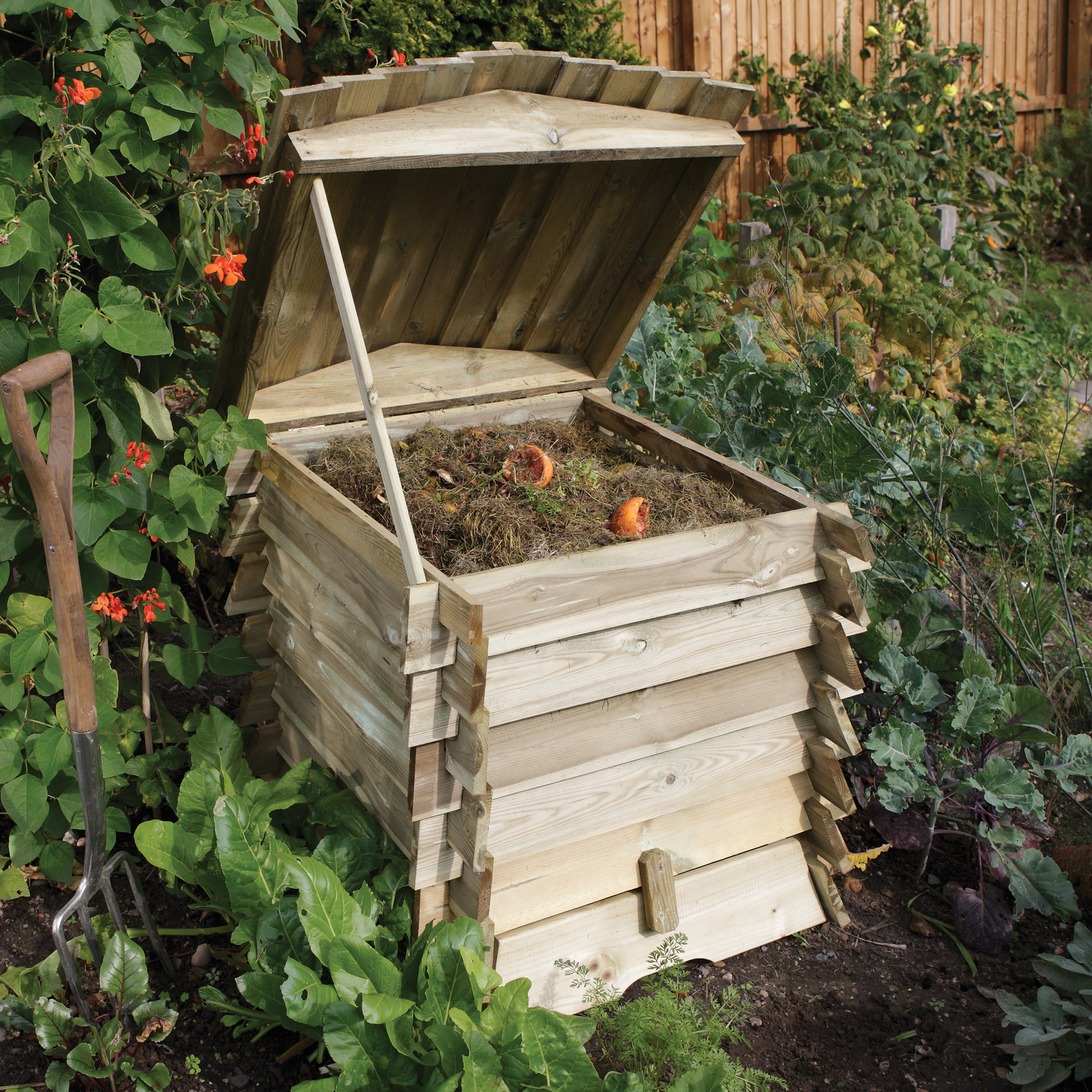 Rowlinson Beehive Timber Garden Compost Bin - 2 x 2ft