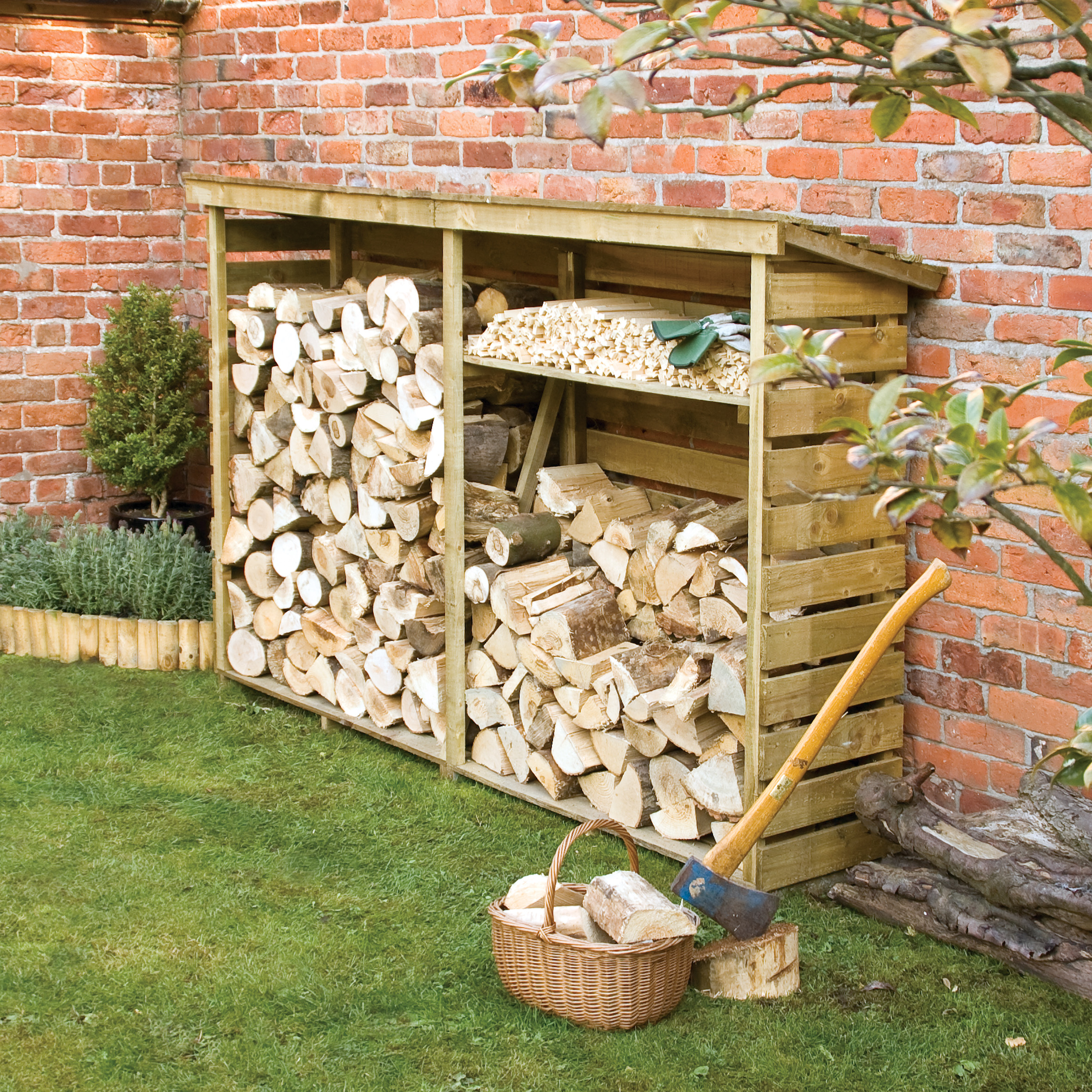 Rowlinson Timber Large Log Store - 8 x 2ft