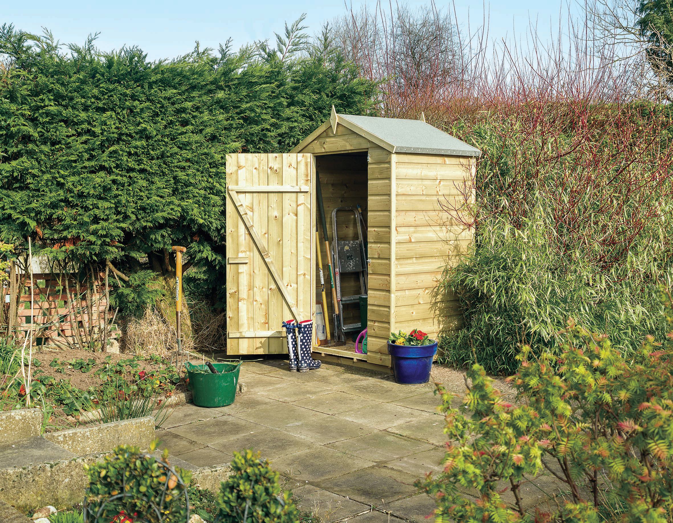 Image of Rowlinson Oxford 4 x 3ft Small Windowless Shiplap Apex Shed