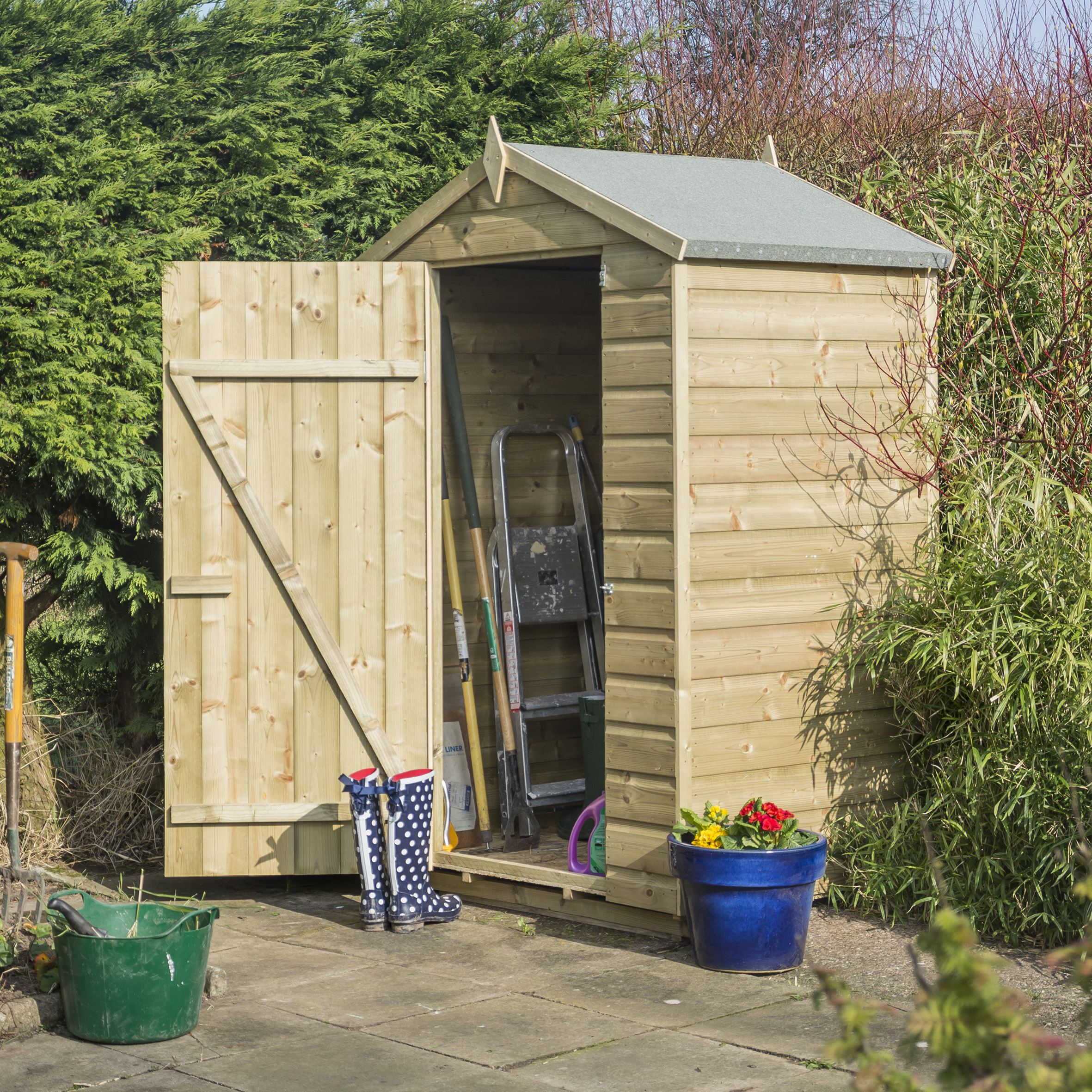 Rowlinson Oxford 4 x 3ft Small Windowless Shiplap Apex Shed