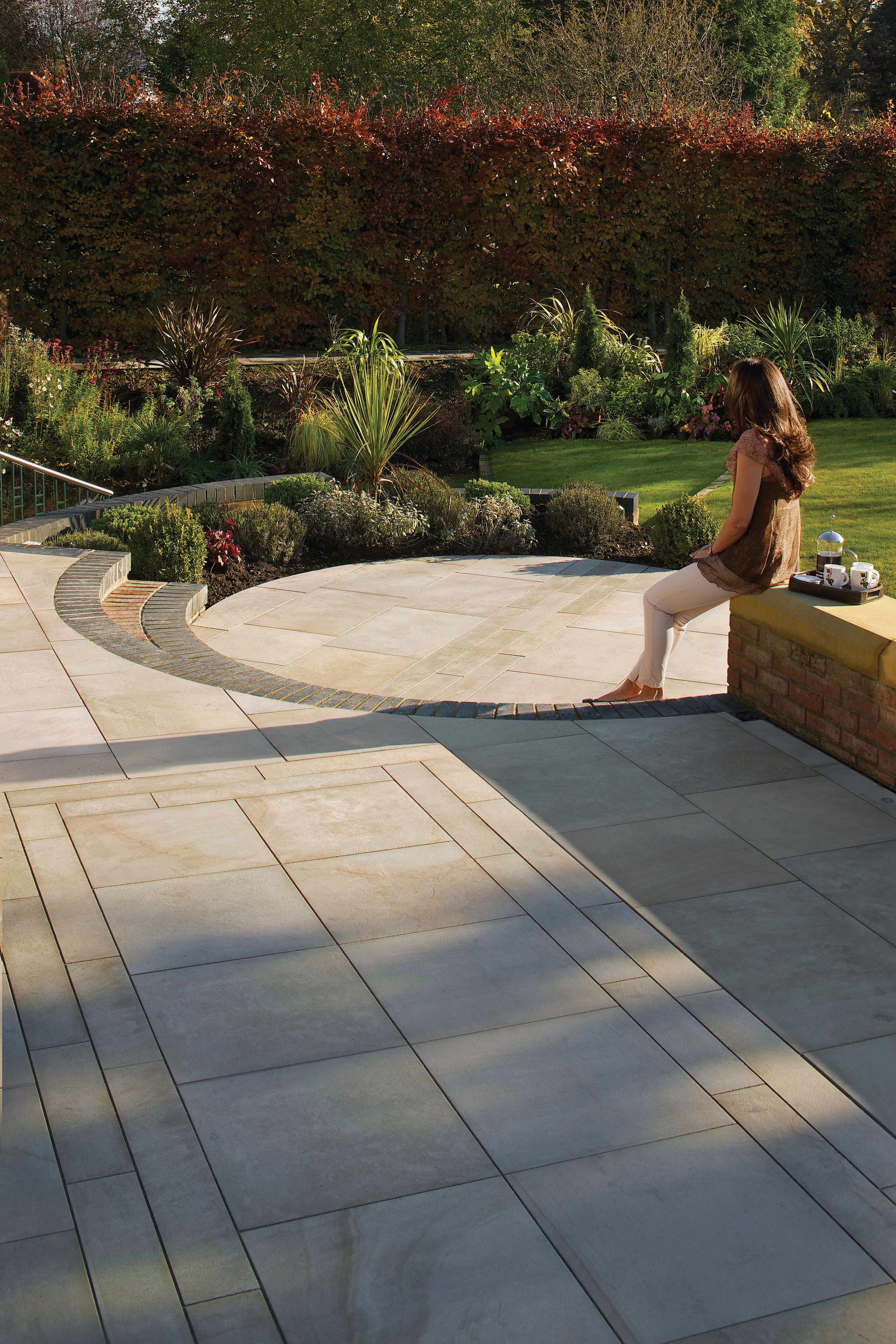 Image of Marshalls Sawn Versuro Smooth Autumn Bronze Paving Slab 1000 x 750 x 30 mm - 10.5m2 pack