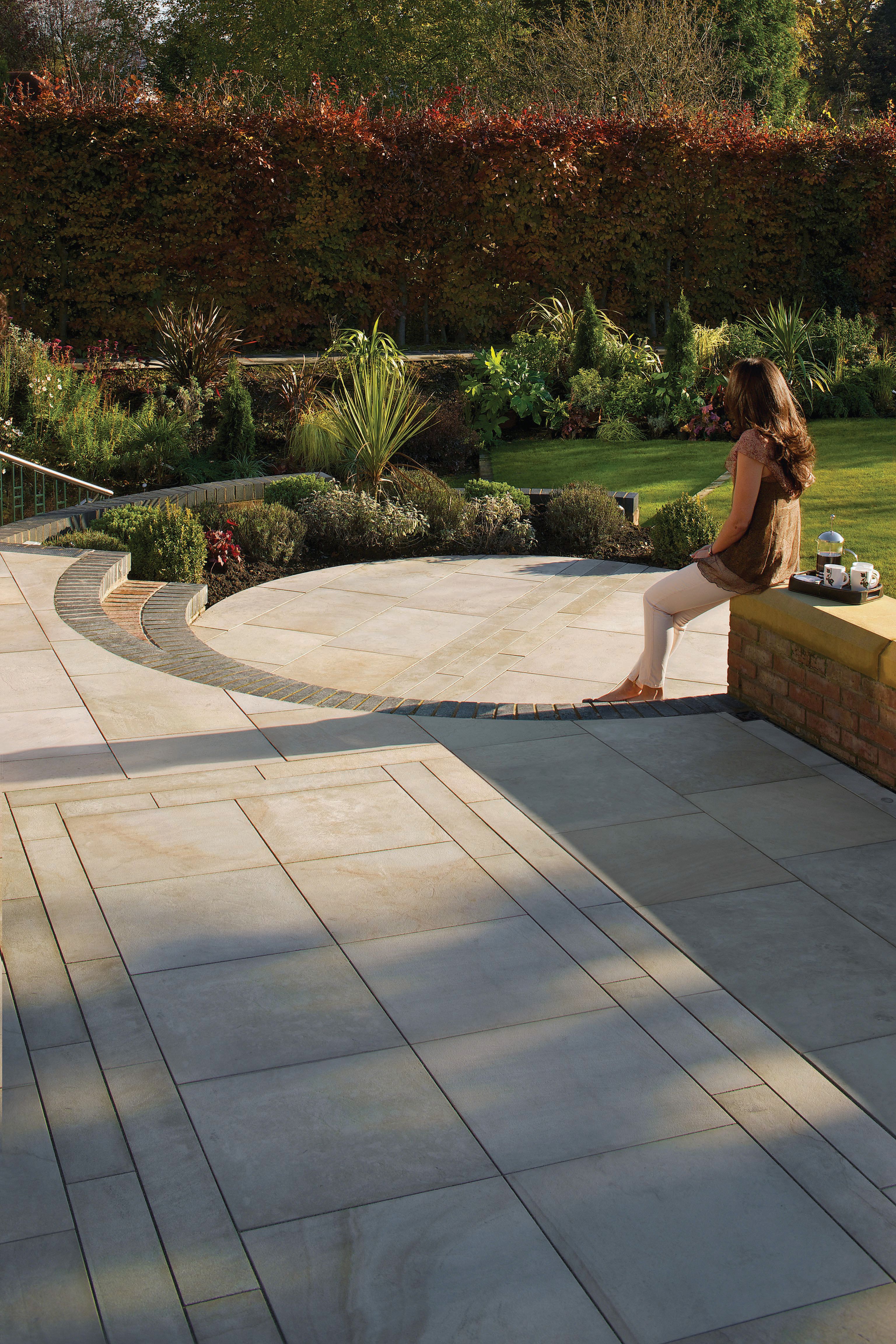 Image of Marshalls Sawn Versuro Smooth Autumn Bronze Paving Slab 1250 x 750 x 30 mm - 13.125m2 pack