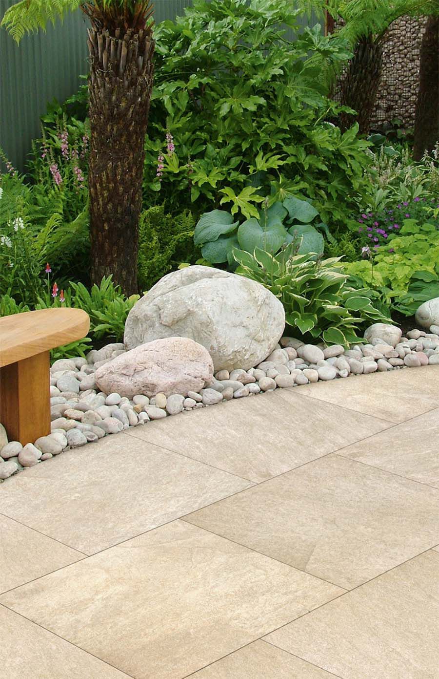 Image of Marshalls Symphony Smooth Buff 595 x 595 x 20mm Porcelain Paving Slab - Pack of 64