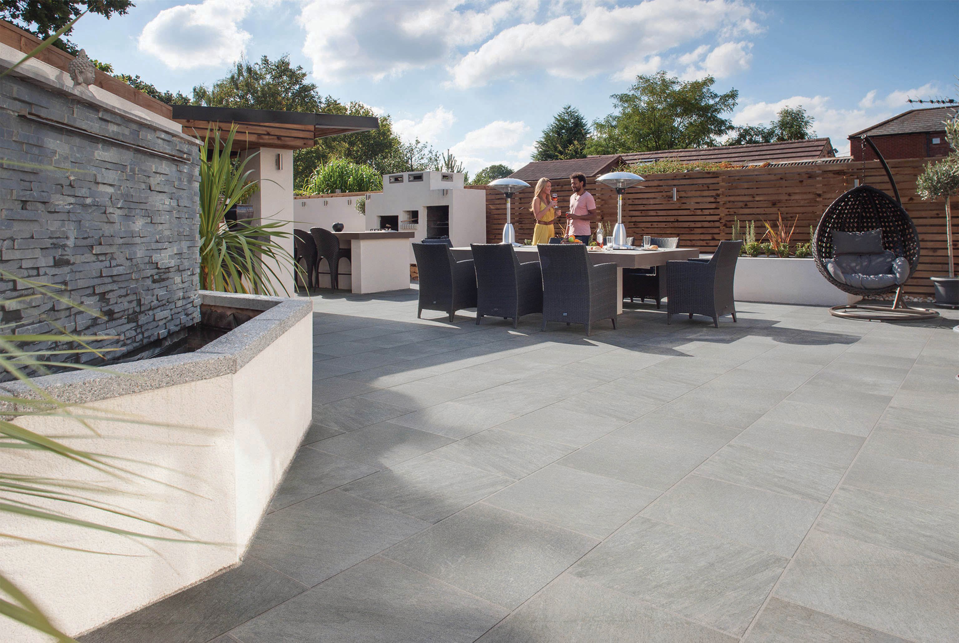 Marshalls Symphony Smooth Grey 595 x 595 x 20mm Porcelain Paving Slab