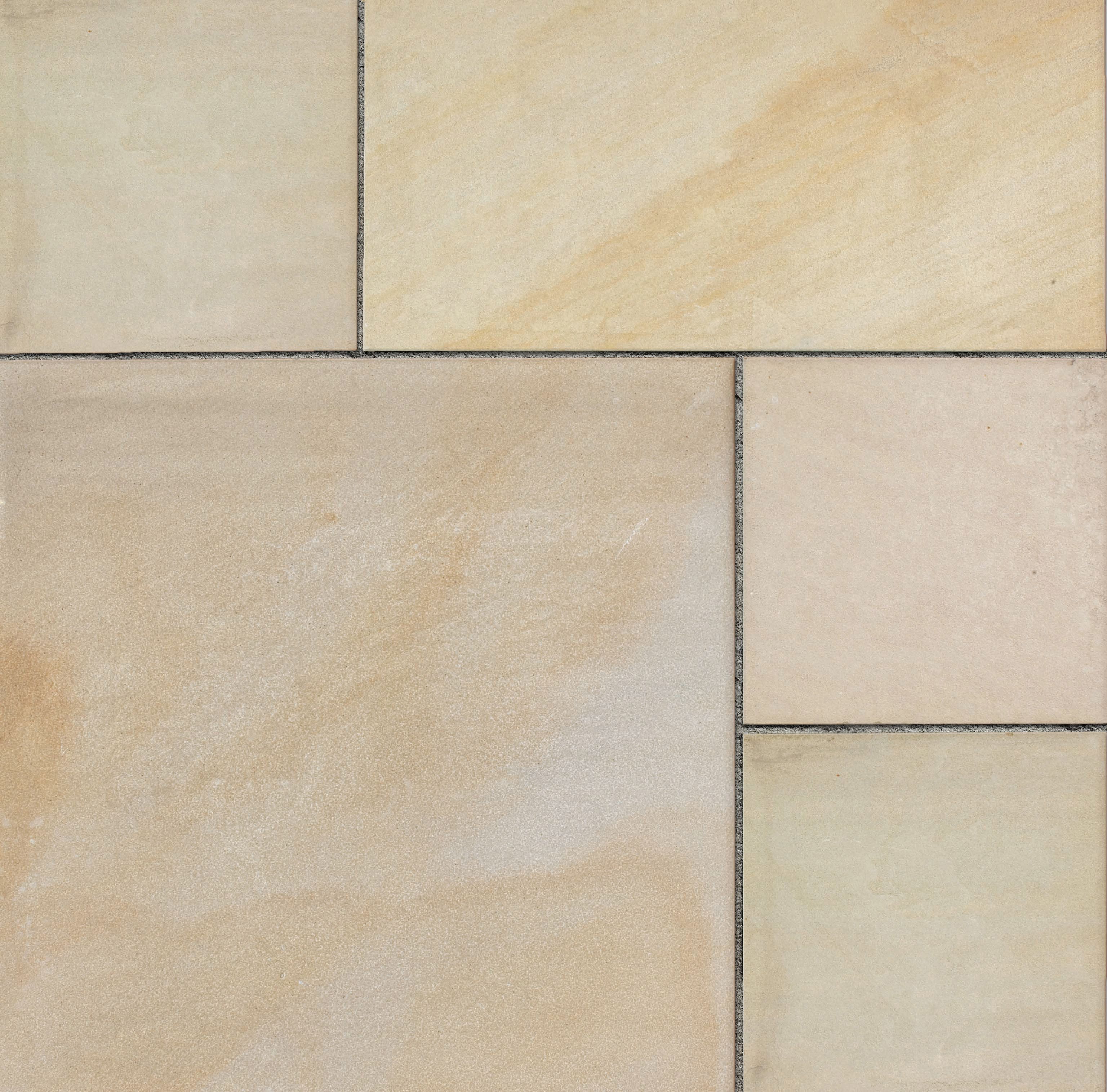 Image of Marshalls Fairstone Sawn Versuro Smooth Autumn Bronze Centre Stone Paving Mixed Size - 5.88 m2 pack