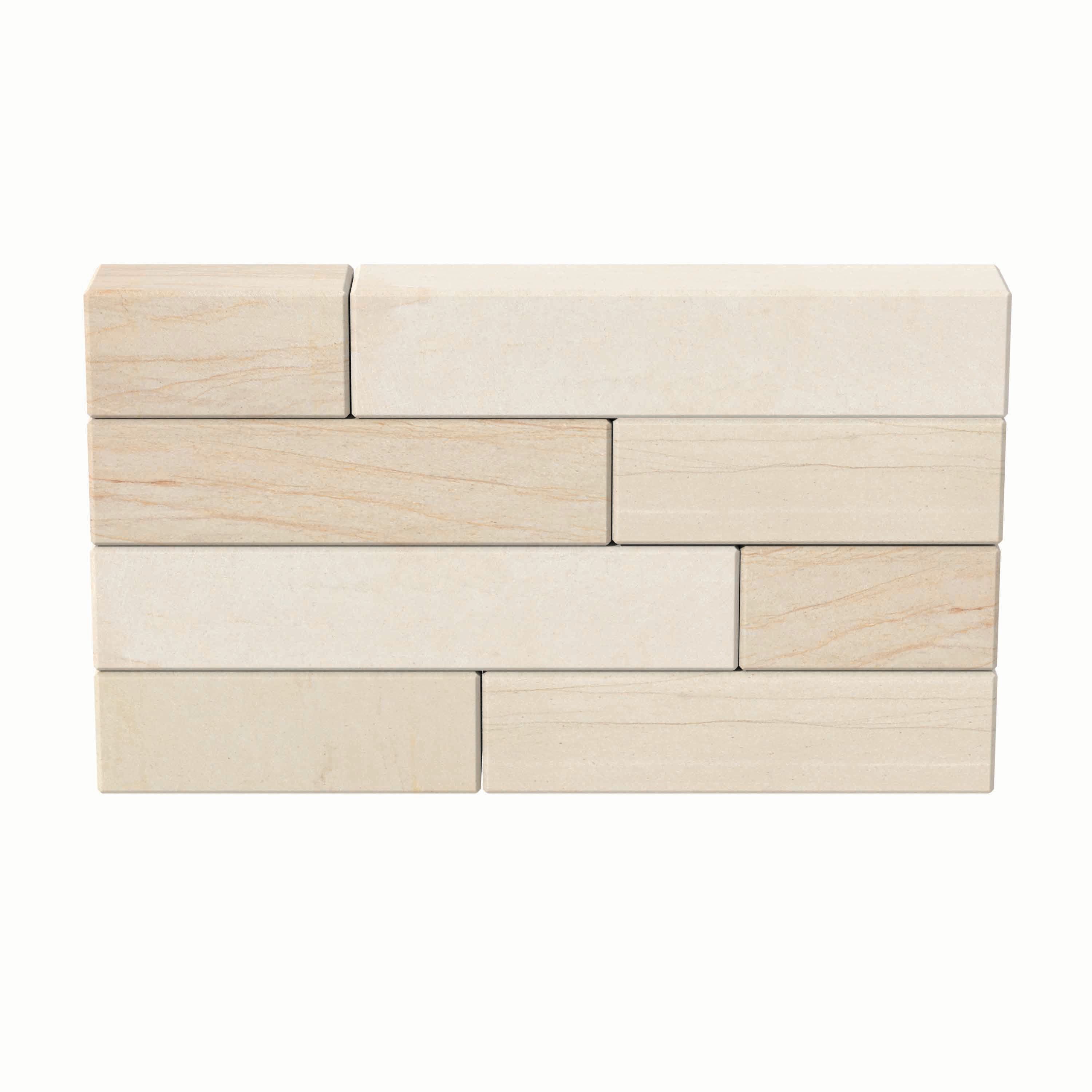 Marshalls Fairstone Sawn Versuro Smooth Caramel Cream Coping Stone - 500 x 136 x 50mm - Pack of 50