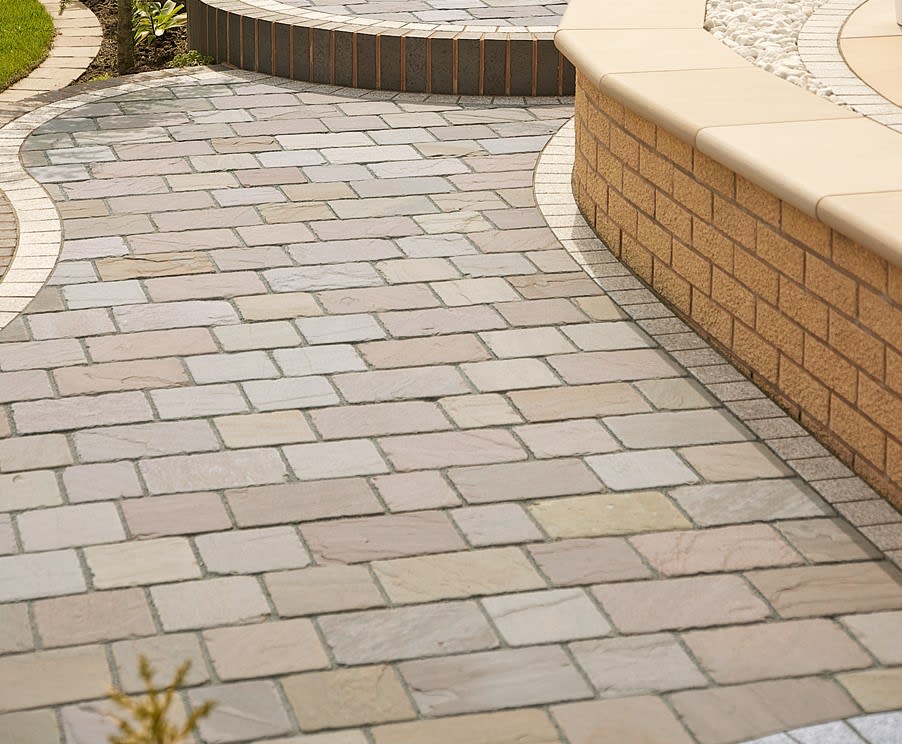 Marshalls Fairstone Natural Sawn Set Driveway Block Paving - Autumn Bronze 200 x 100 x 50mm Pack of 480