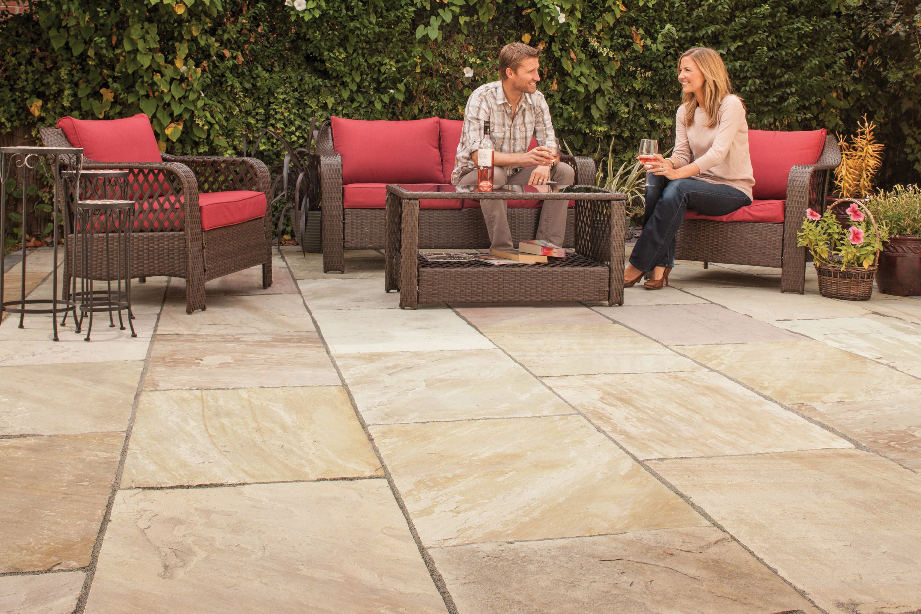 Marshalls Indian Sandstone Textured Brown Multi Paving Slab - 560 x 560 x 25mm