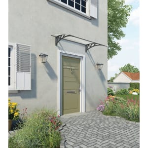 Palram Neo 1350 Twinwall Polycarbonate Door Canopy Grey - 1365 x 860 mm