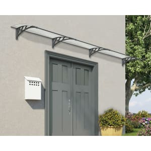 Palram Neo 4050 Grey Twinwall Polycarbonate Door Canopy - 4095 x 860mm