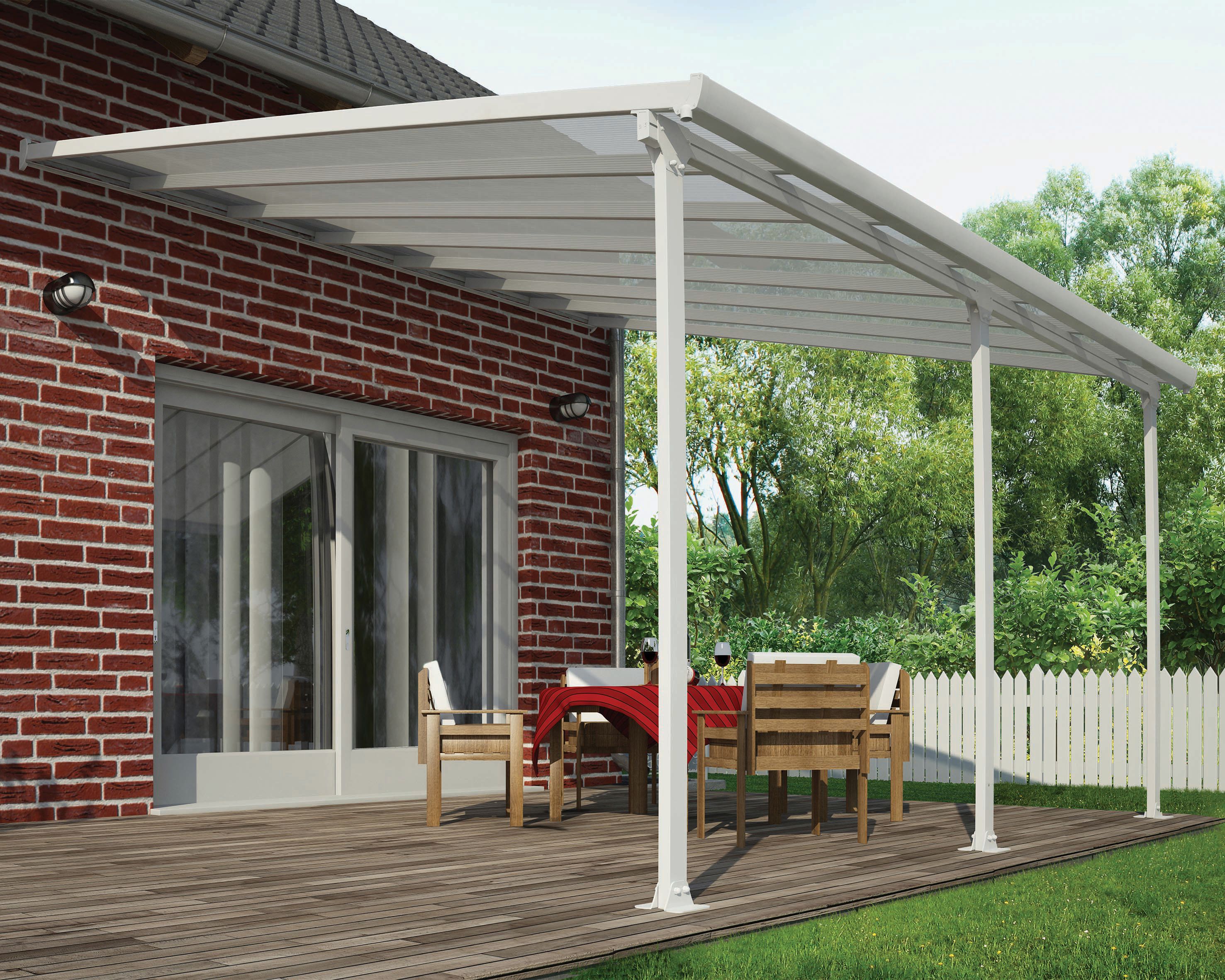 Palram Feria White Polycarbonate Patio Canopy - 4250 x 3870mm