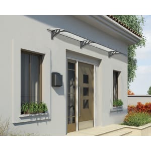 Palram Neo 2700 Grey Twinwall Polycarbonate Door Canopy - 2730 x 860mm