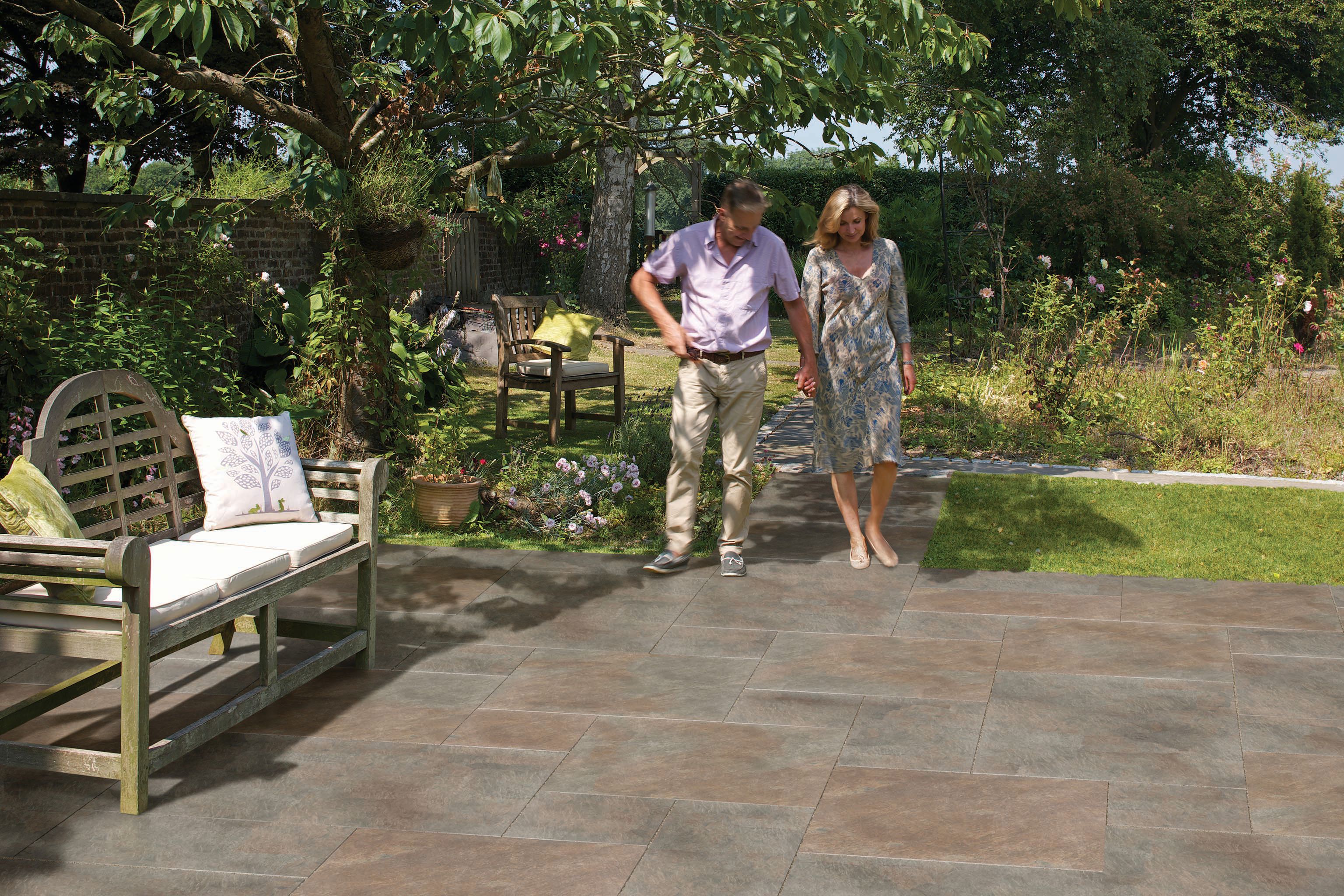 Image of Marshalls Symphony Project Smooth Copper Porcelain Paving Patio Pack - 16.89 M2