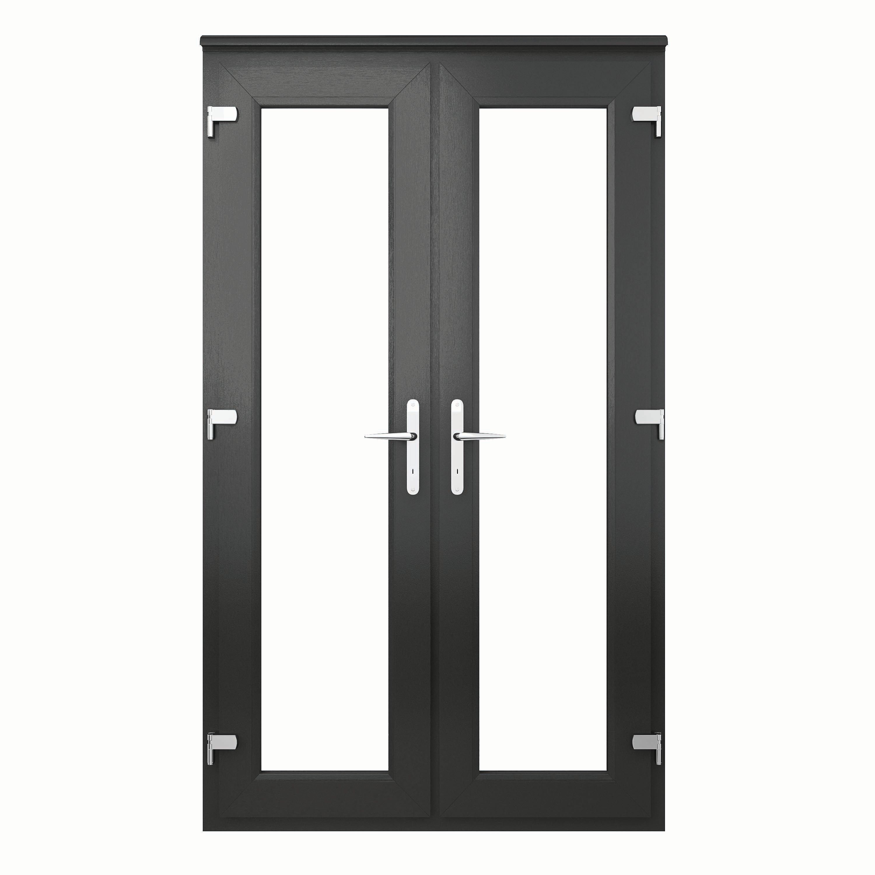 Image of Euramax uPVC Anthracite 4ft Grey Double Glazed French Door - 1190 x 2090mm