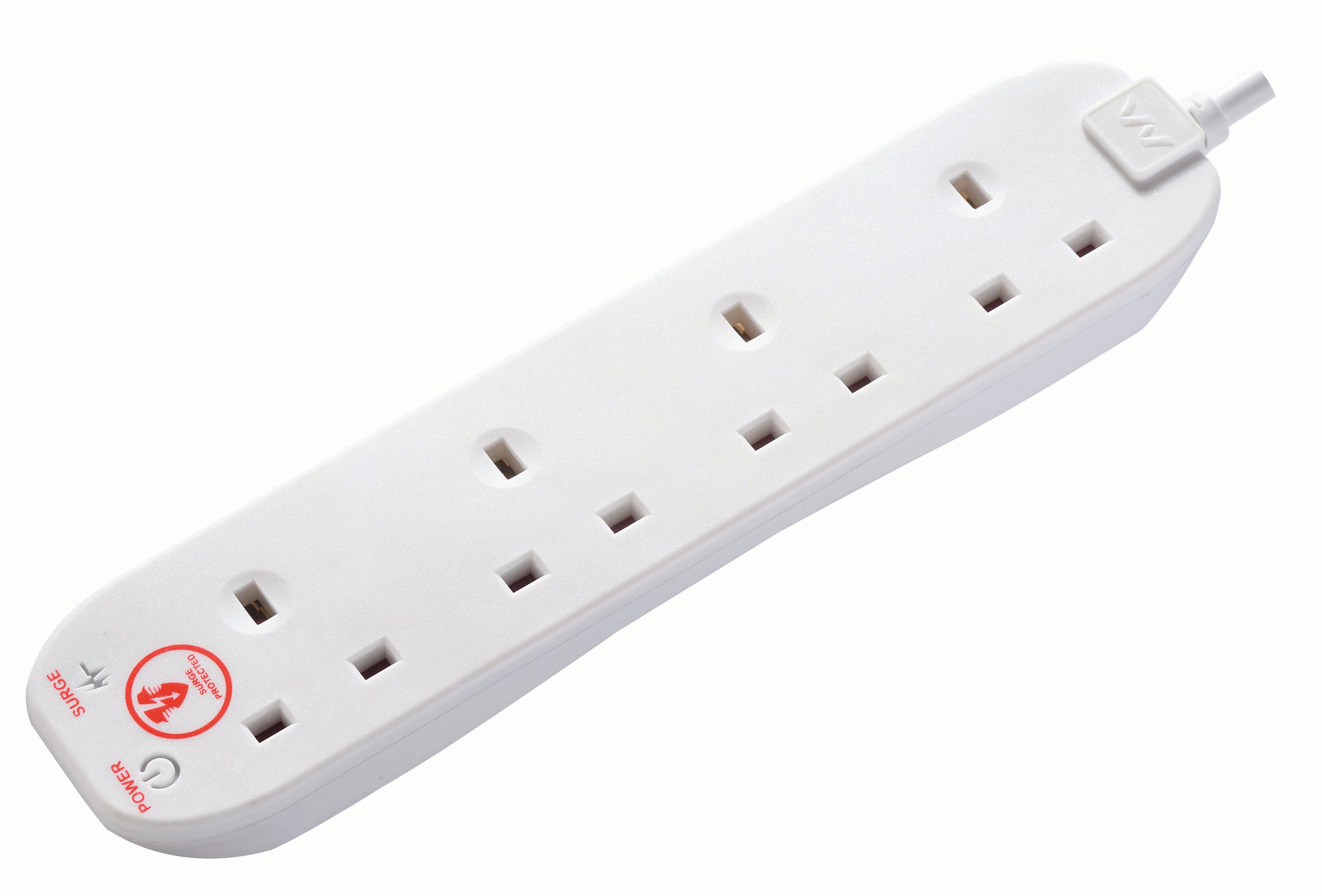 Masterplug 4 Socket Extension Lead With Surge Protection