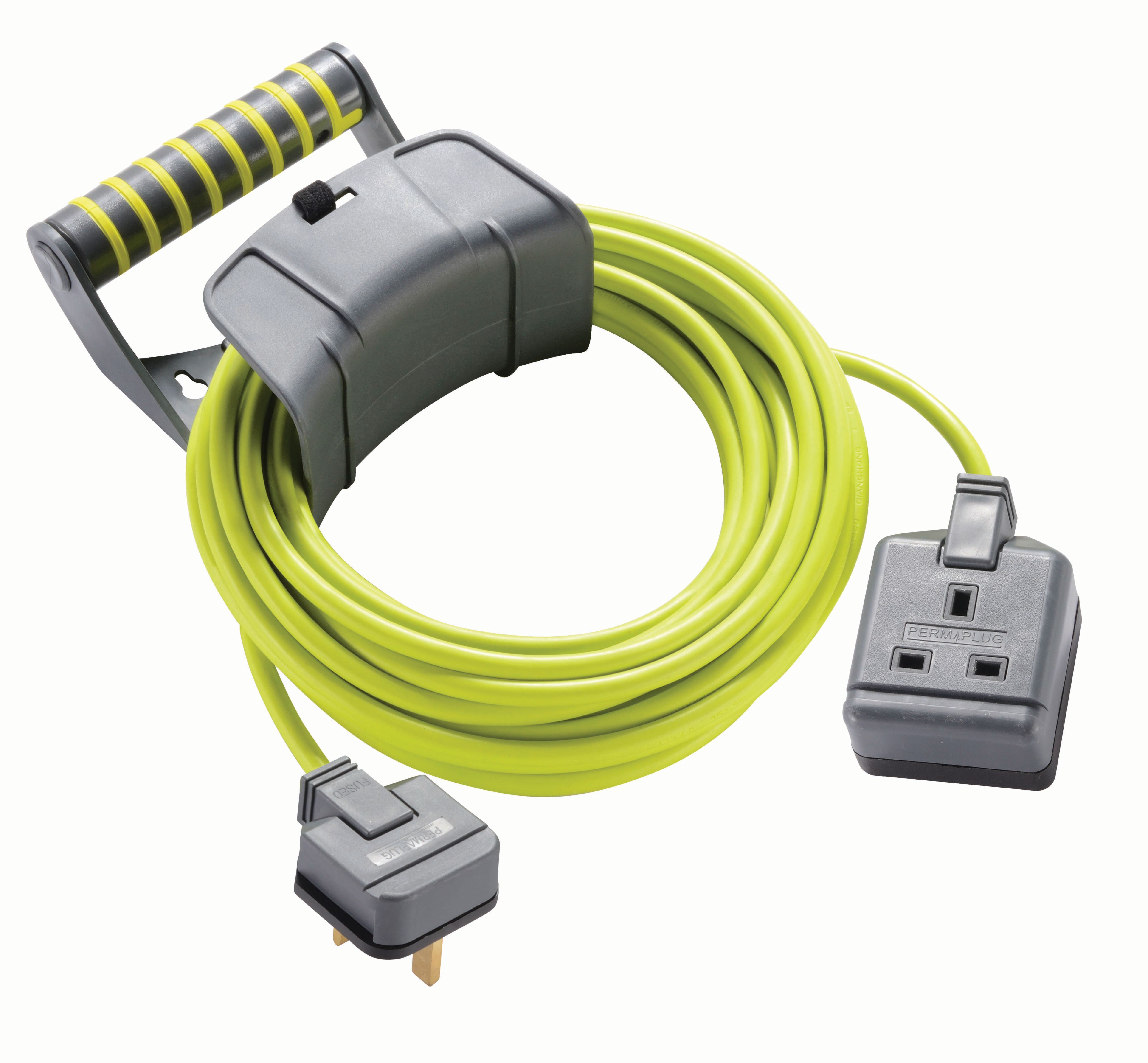 Image of Masterplug Pro-XT Single Trailing Socket High Visibility Cable - 10m 13A