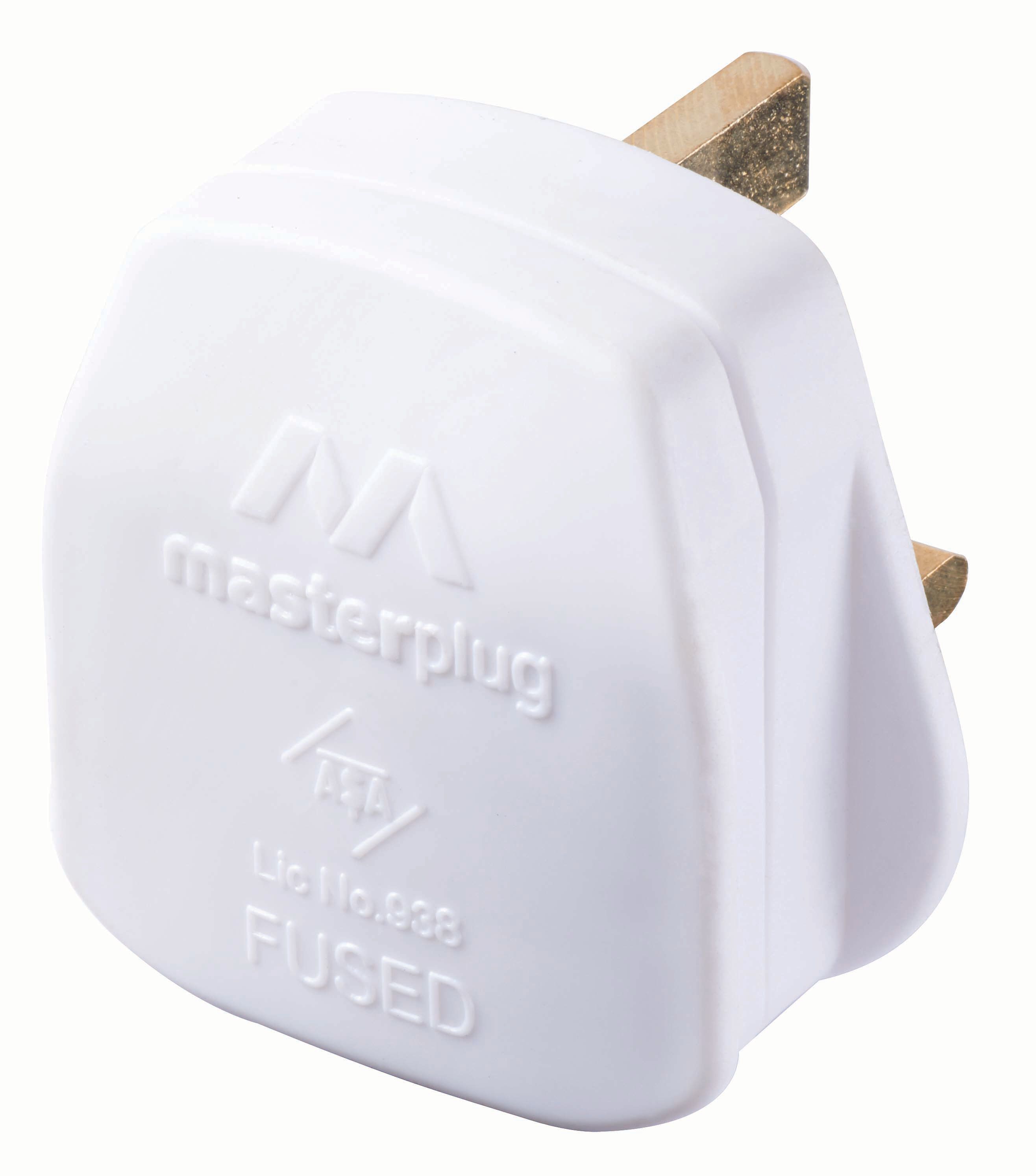 Image of Masterplug 3A Fused Plug - White