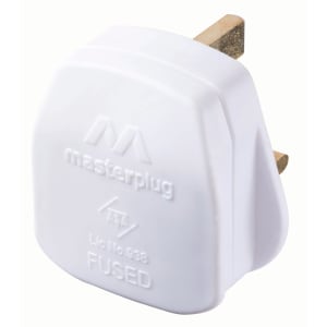 Masterplug 3A Fused Plug - White