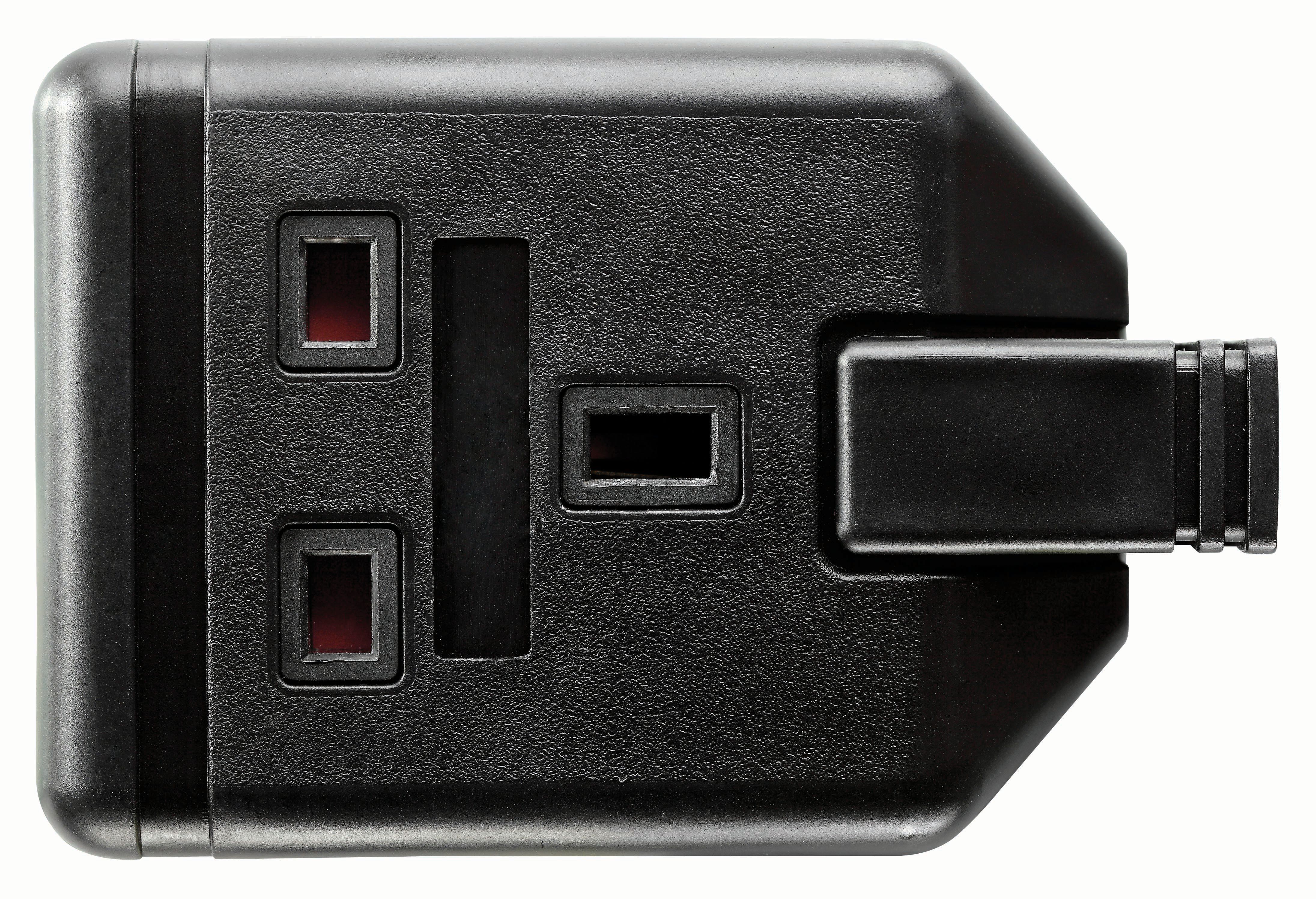 Image of Masterplug 13 Amp Single Rewireable Trailing Socket - Black