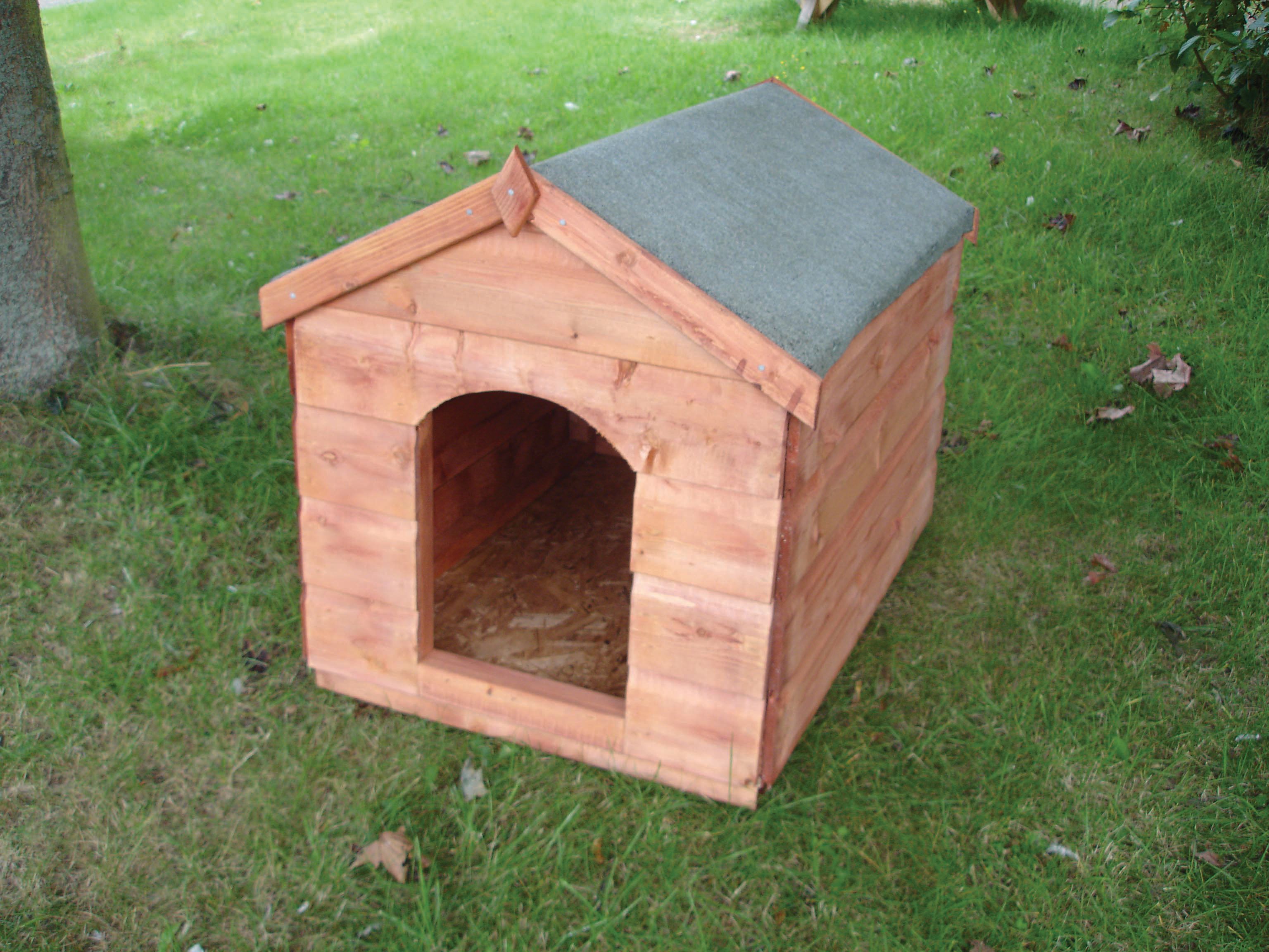 Image of Shire Timber Apex Large Sark Kennel Honey Brown - 4 x 2 ft