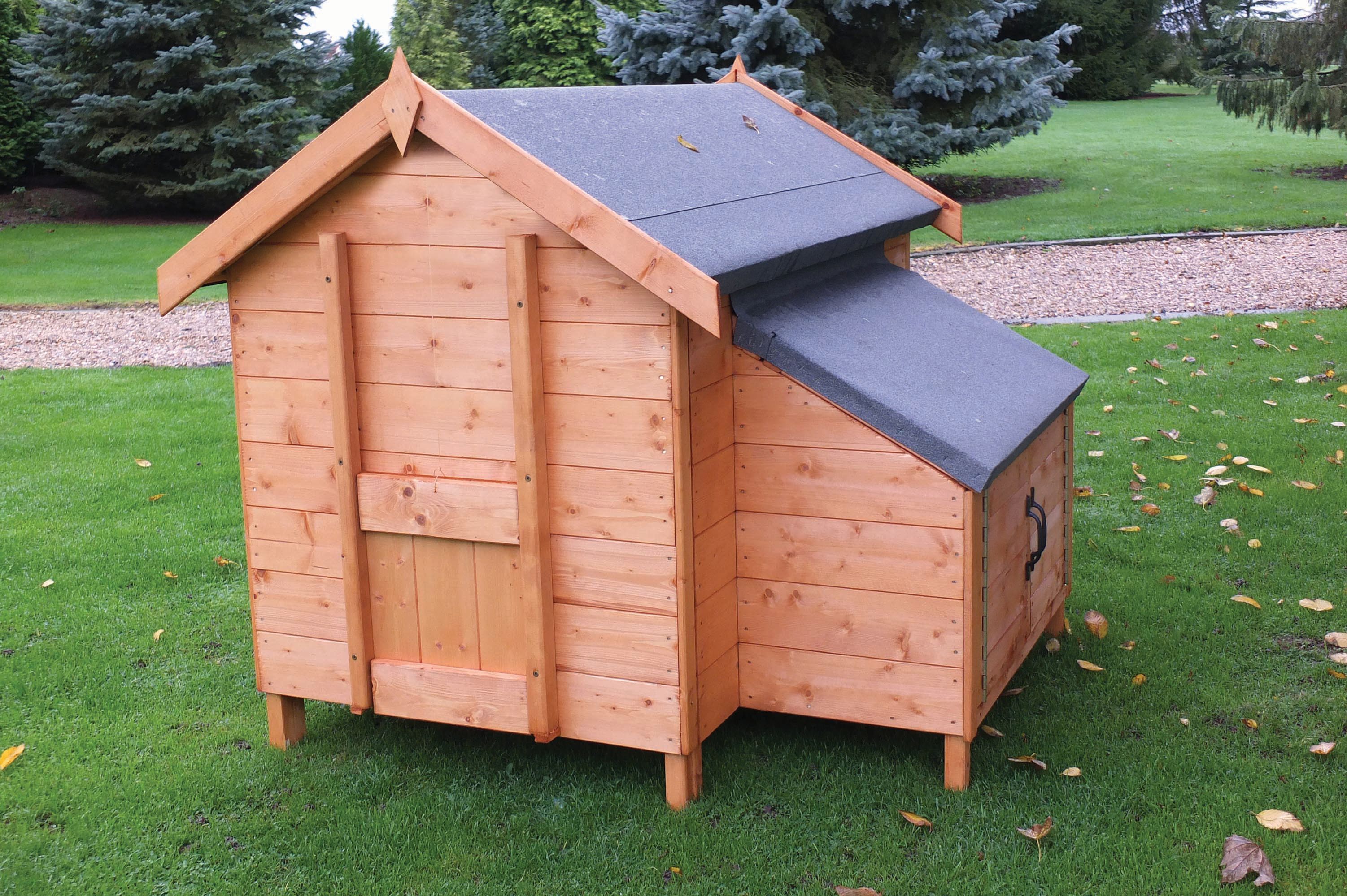 Image of Shire Timber Apex Chicken Coop House Honey Brown - 4 x 4 ft