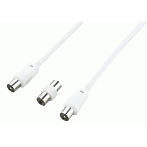Ross TV Coaxial Cable with Male to Male Coupler - 1.5m