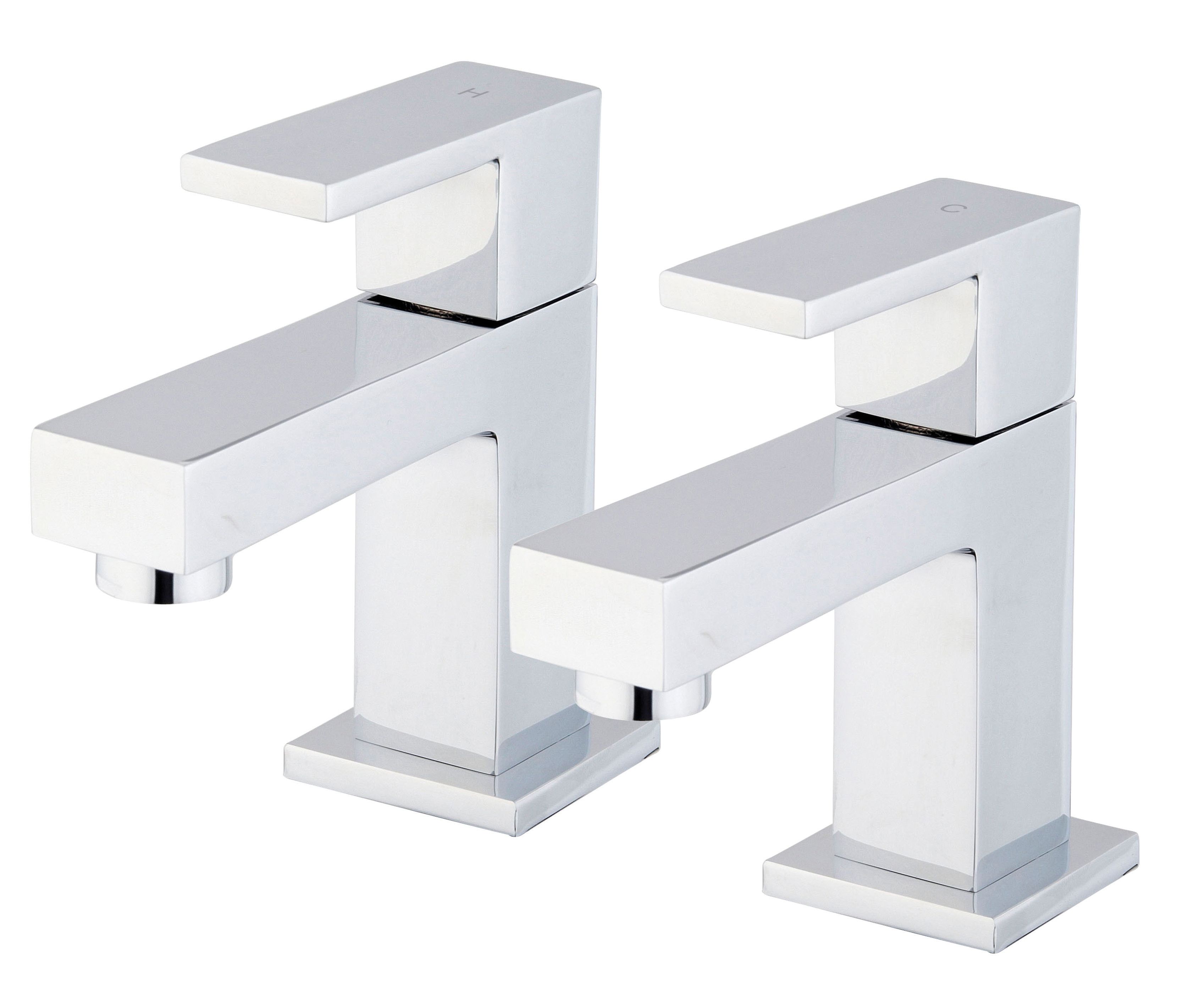 Wickes Cube Basin Taps - Chrome