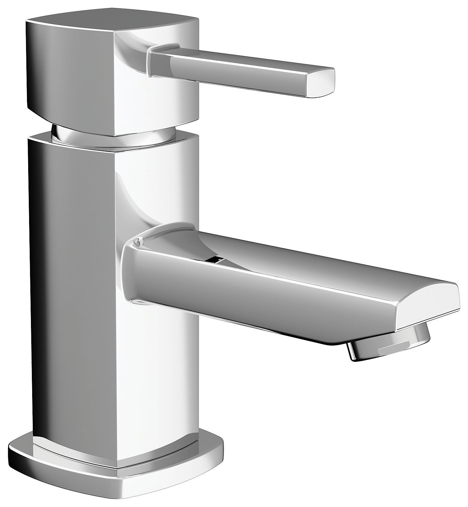 Wickes Cube Compact Mono Basin Mixer Chrome Wickes.co.uk
